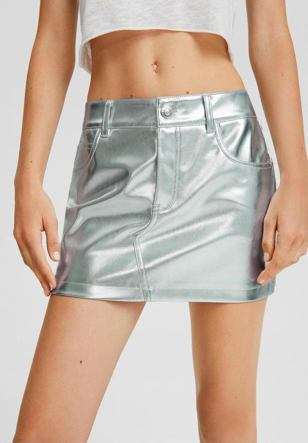 Bershka Мини-юбка из экокожи — фото 2