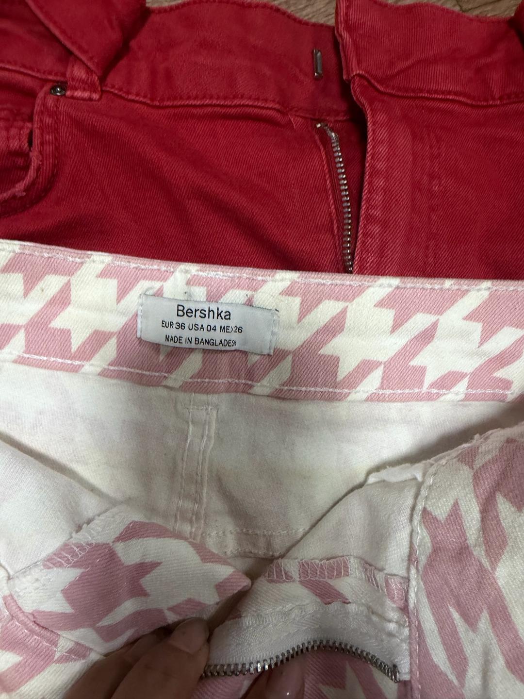Bershka Мини-юбка Bershka в принт гусиная лапка — фото 2