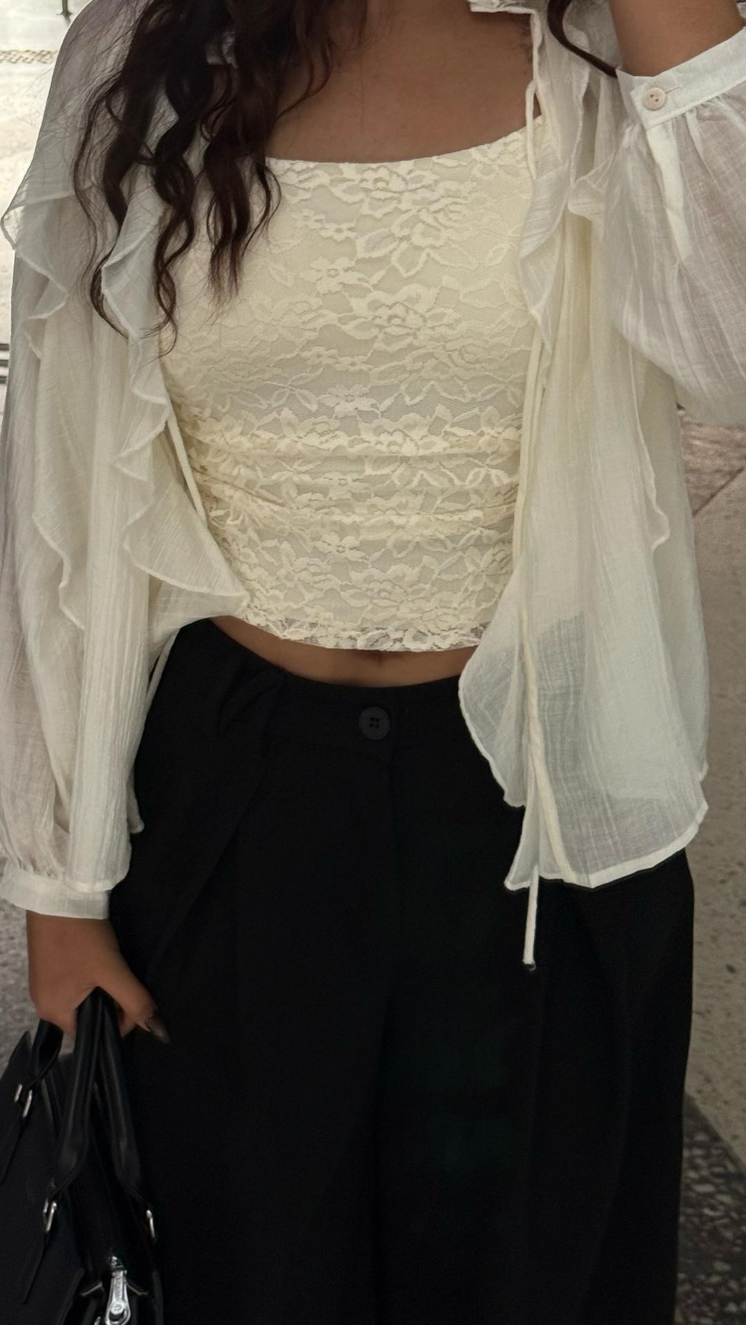 Кружевной топ на бретелях — фото 2