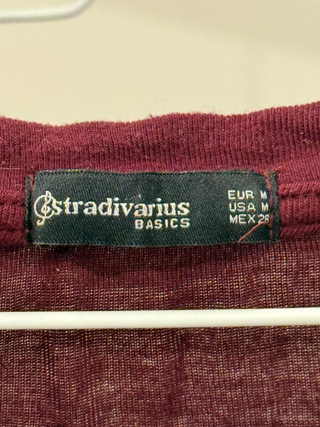 Stradivarius Лонгслив Stradivarius бордовый — фото 2
