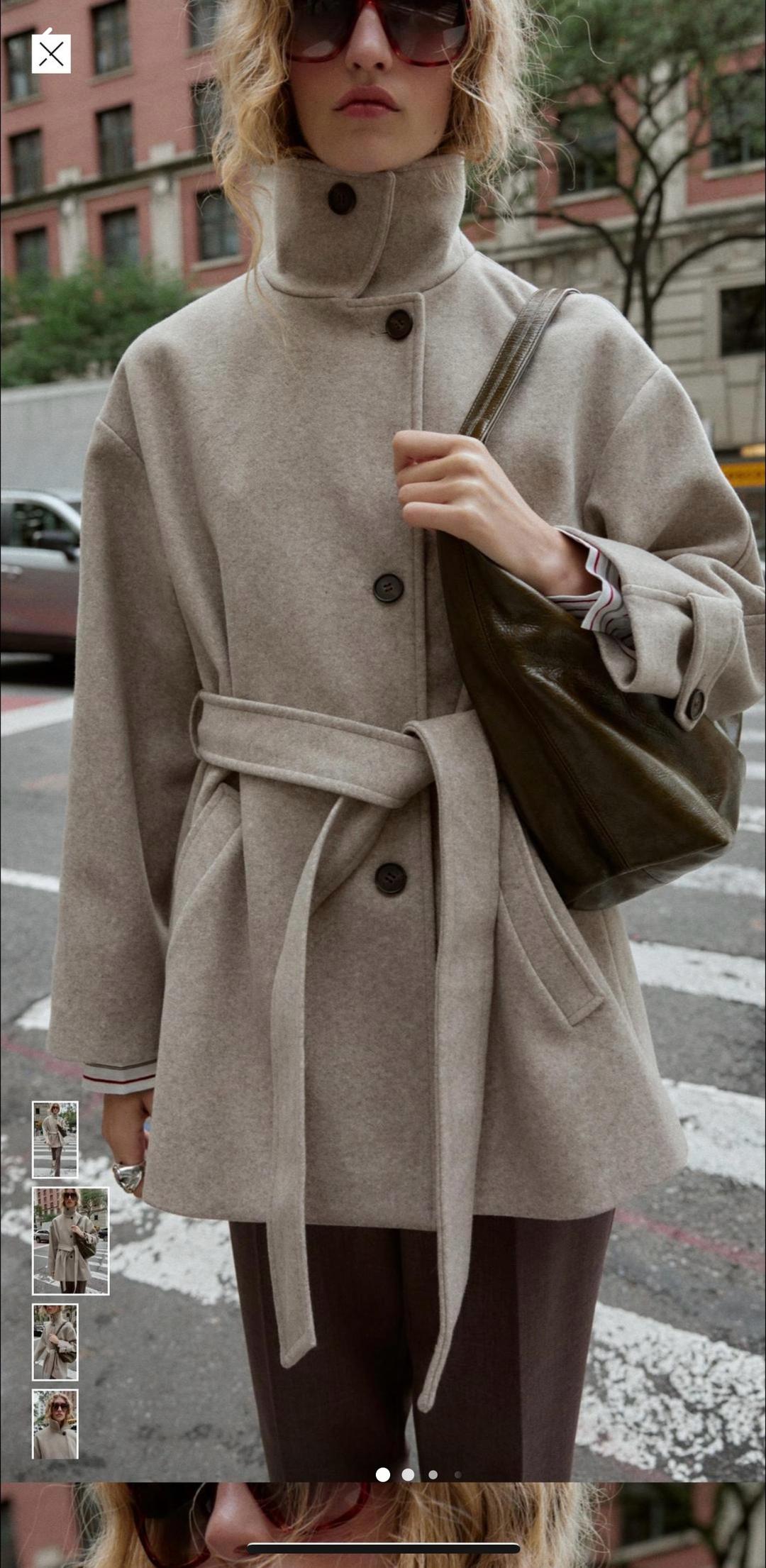 Zara Пальто с поясом — фото 2