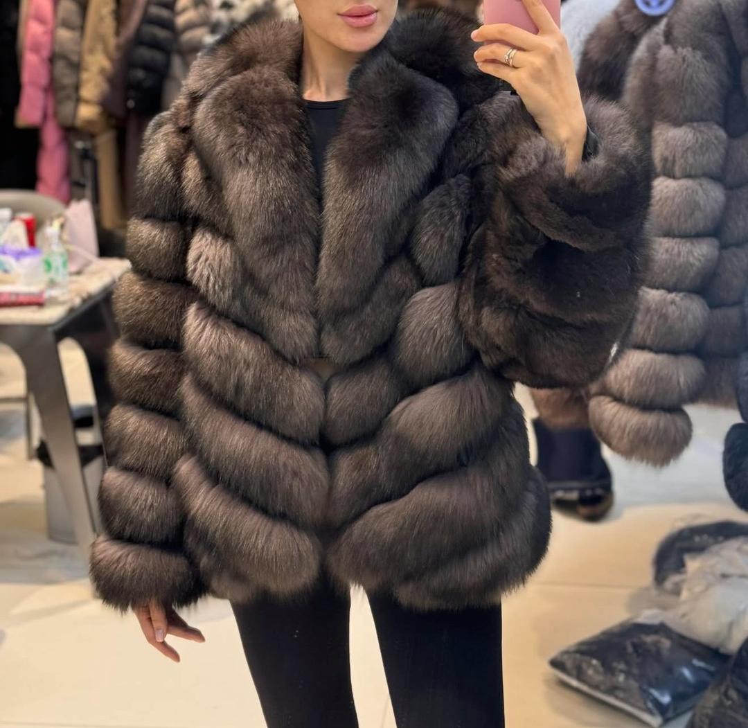 Шуба из натурального меха песца — фото 2