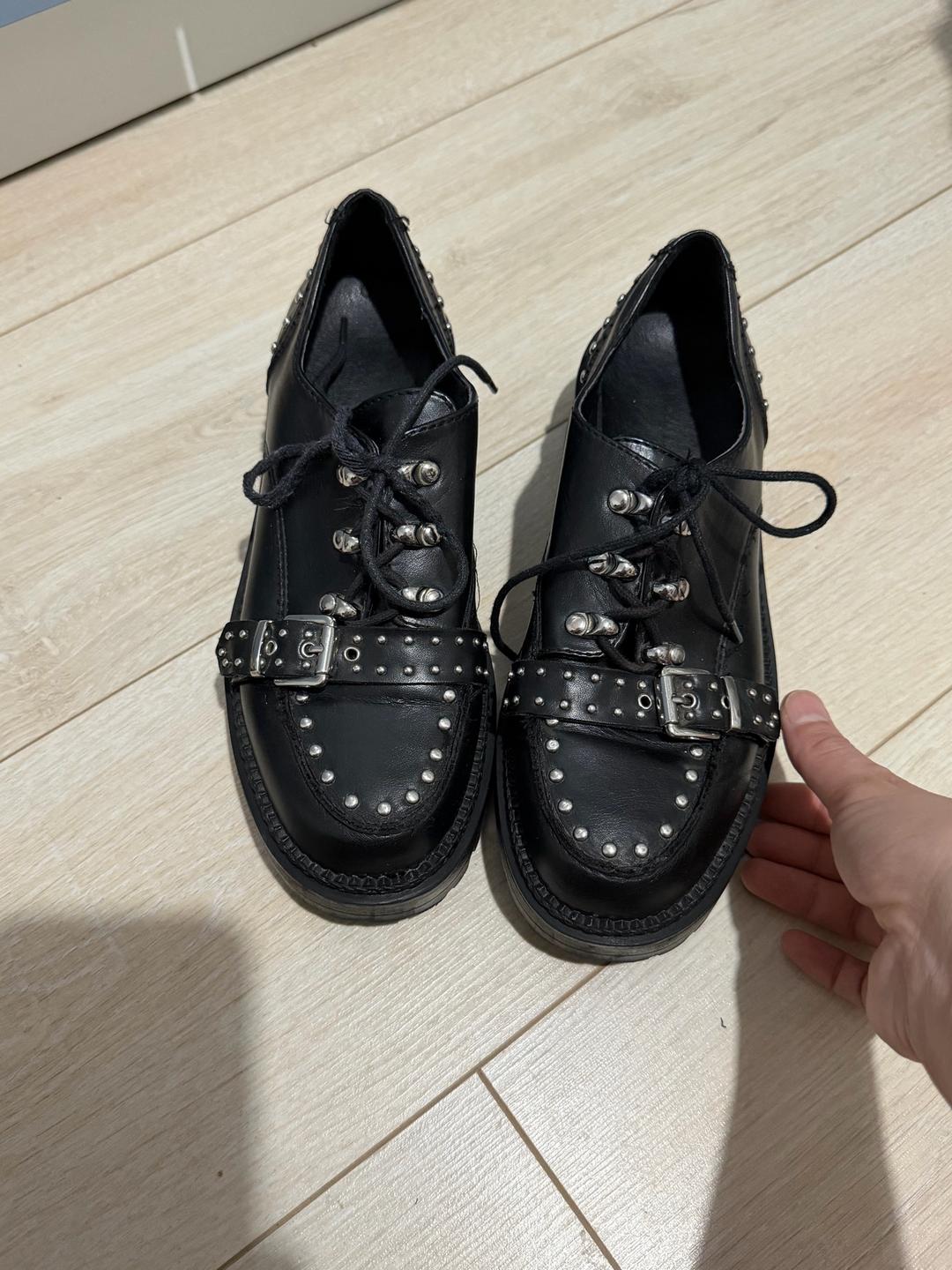 Zara Ботинки на платформе с заклепками — фото 2