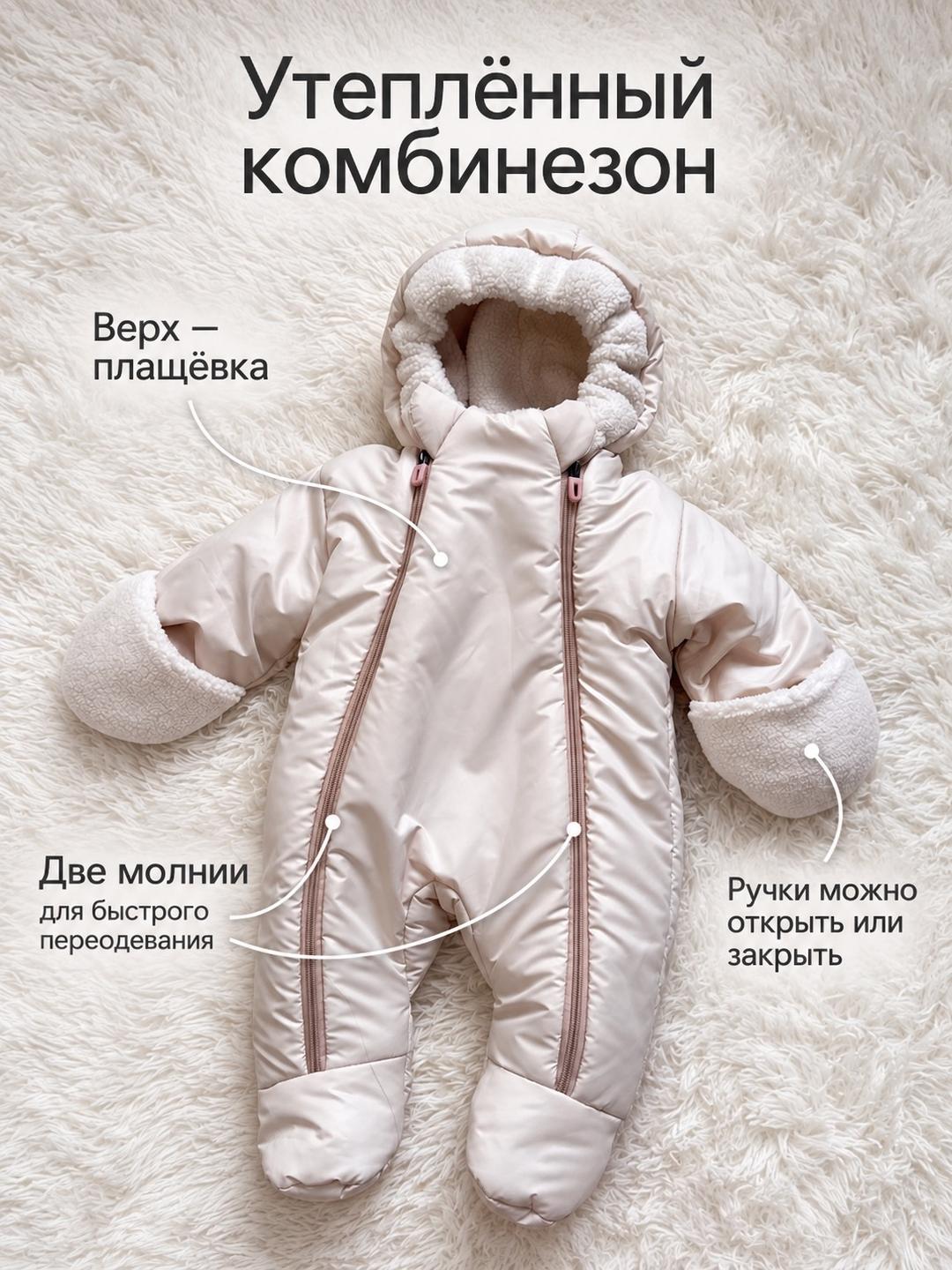 Винни Комплект комбинезон и конверт на выписку 3в1, зима — фото 2