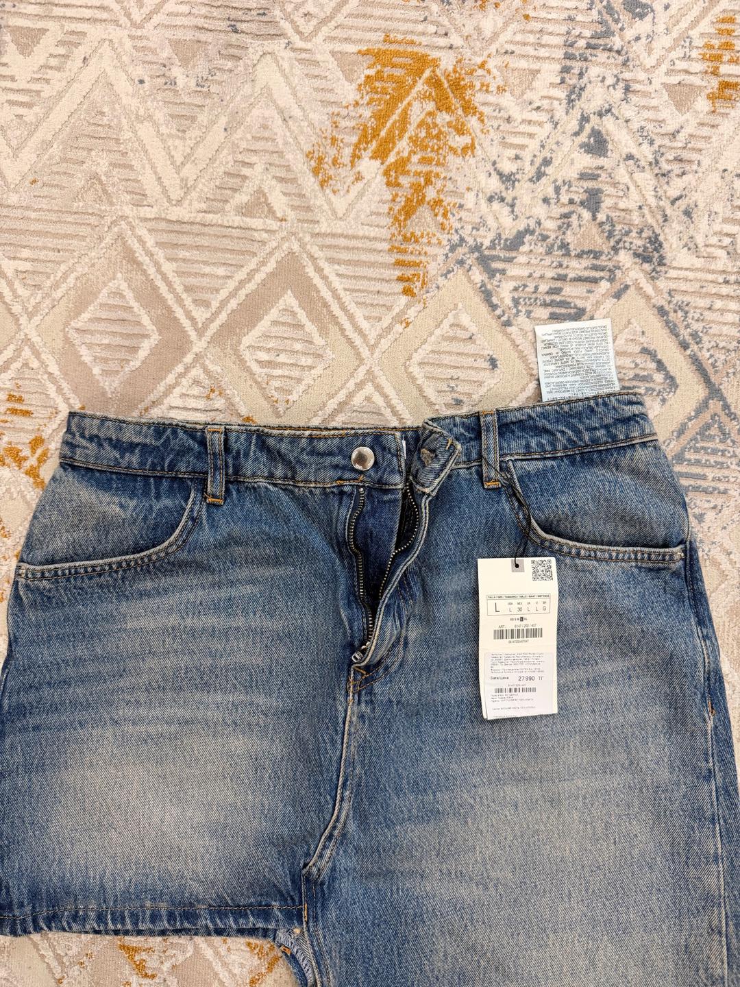 Zara Асимметричная джинсовая юбка Zara — фото 2