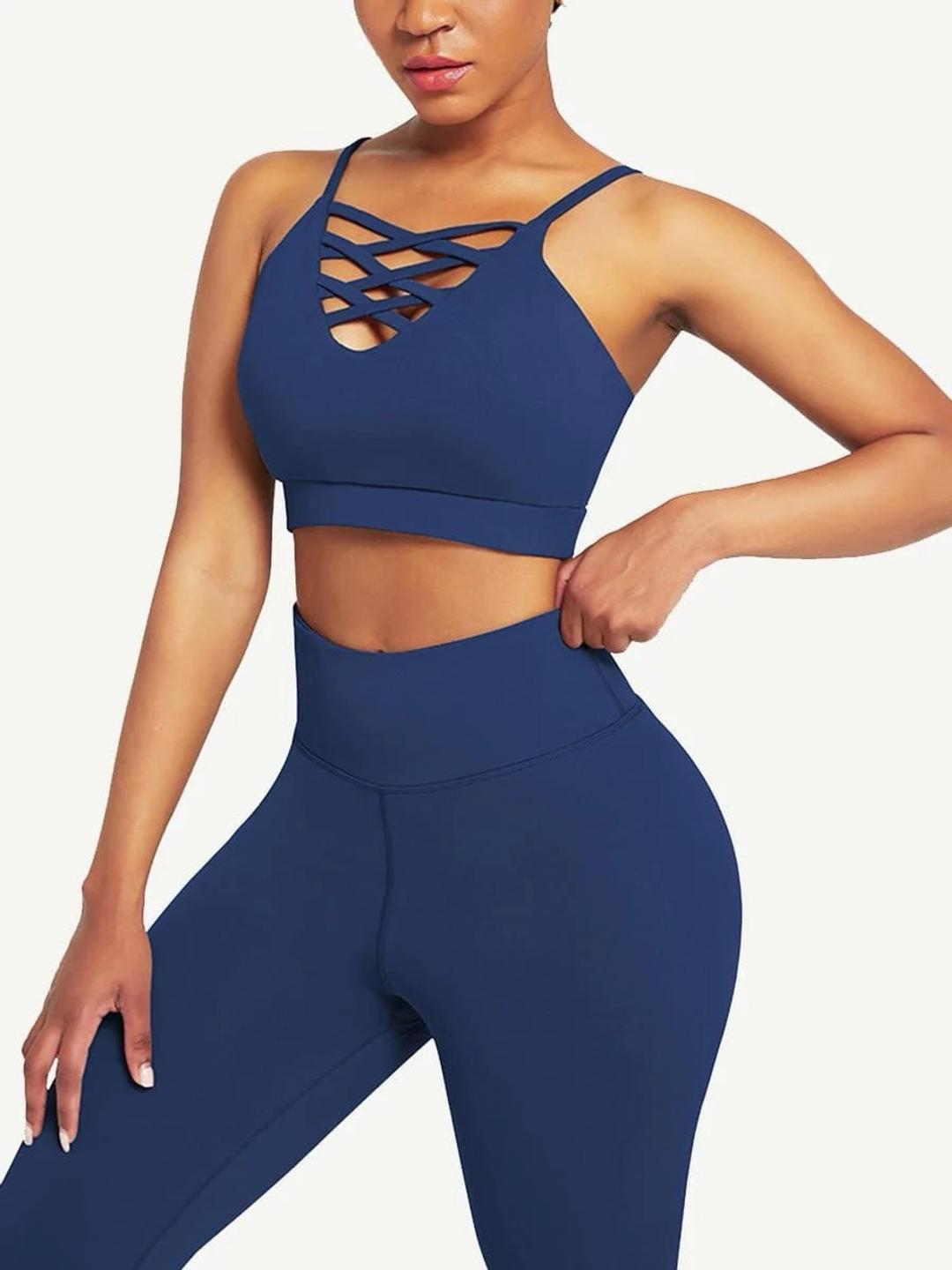 Спортивный комплект из кроп-топа с капюшоном и лосин S/M — фото 2