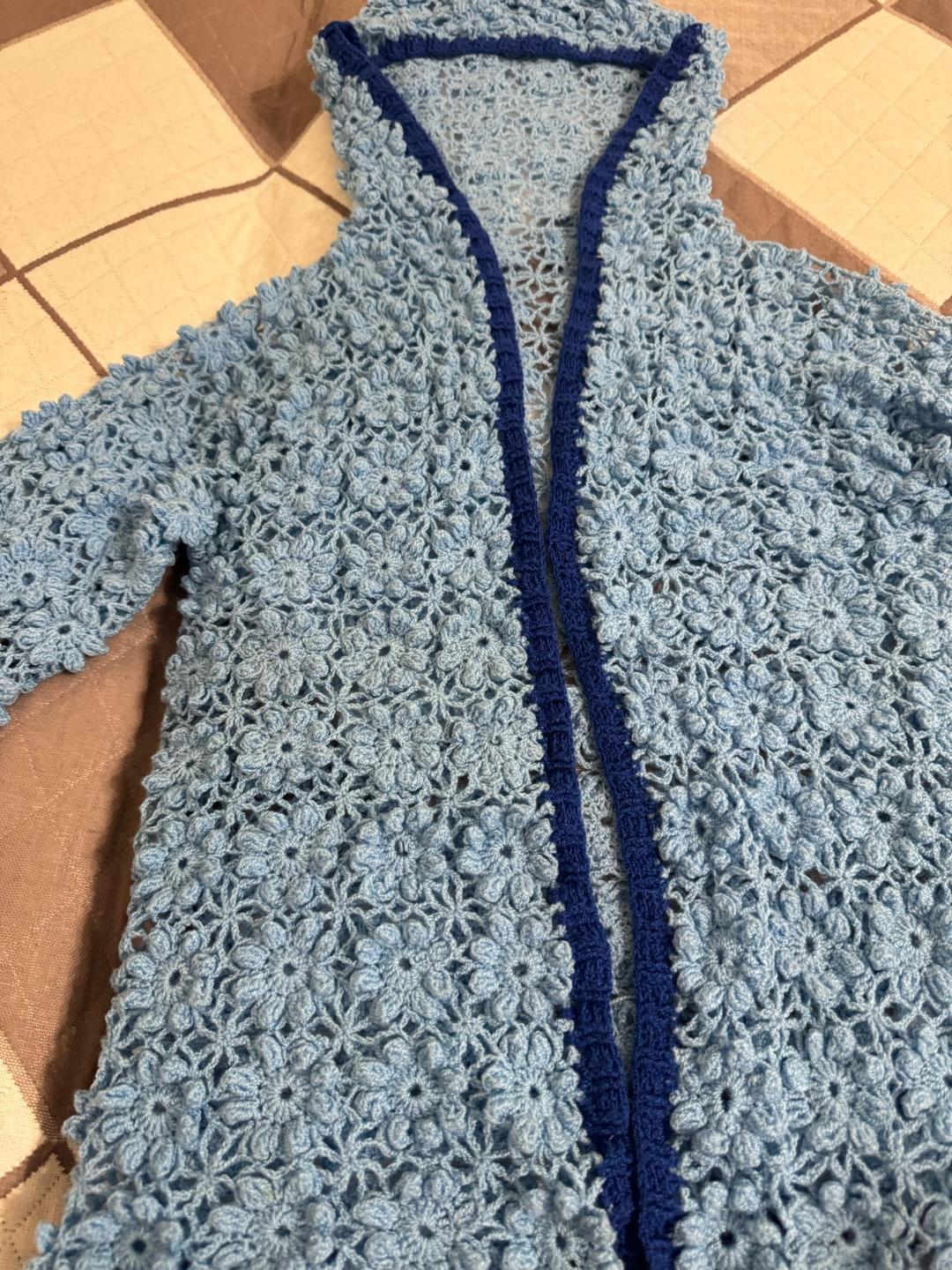 Handmade (ручная работа) Вязаный ажурный кардиган с капюшоном — фото 2