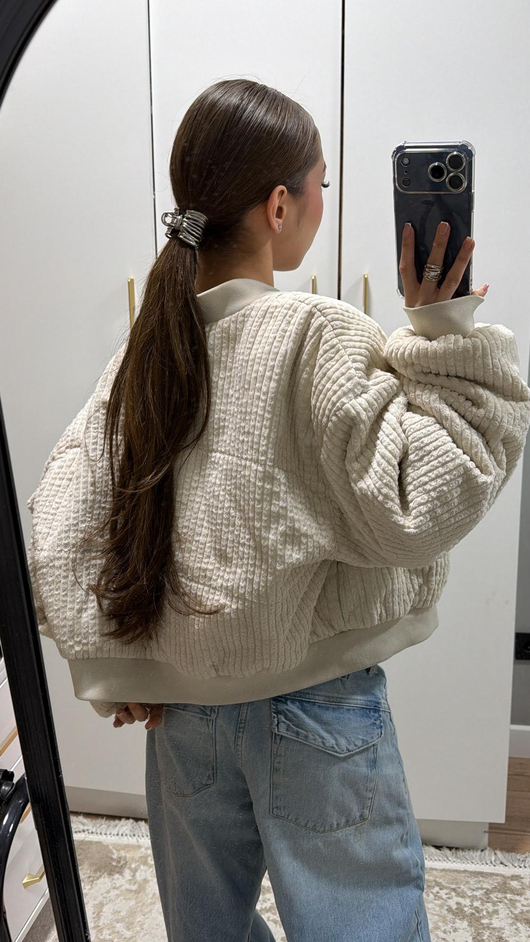 H&M Укороченный теплый вельветовый бомбер — фото 2