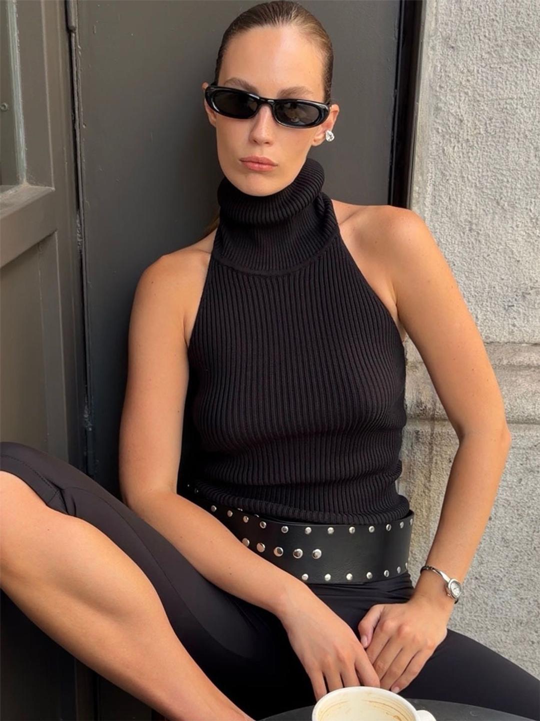 Zara Топ с высоким воротником — фото 2