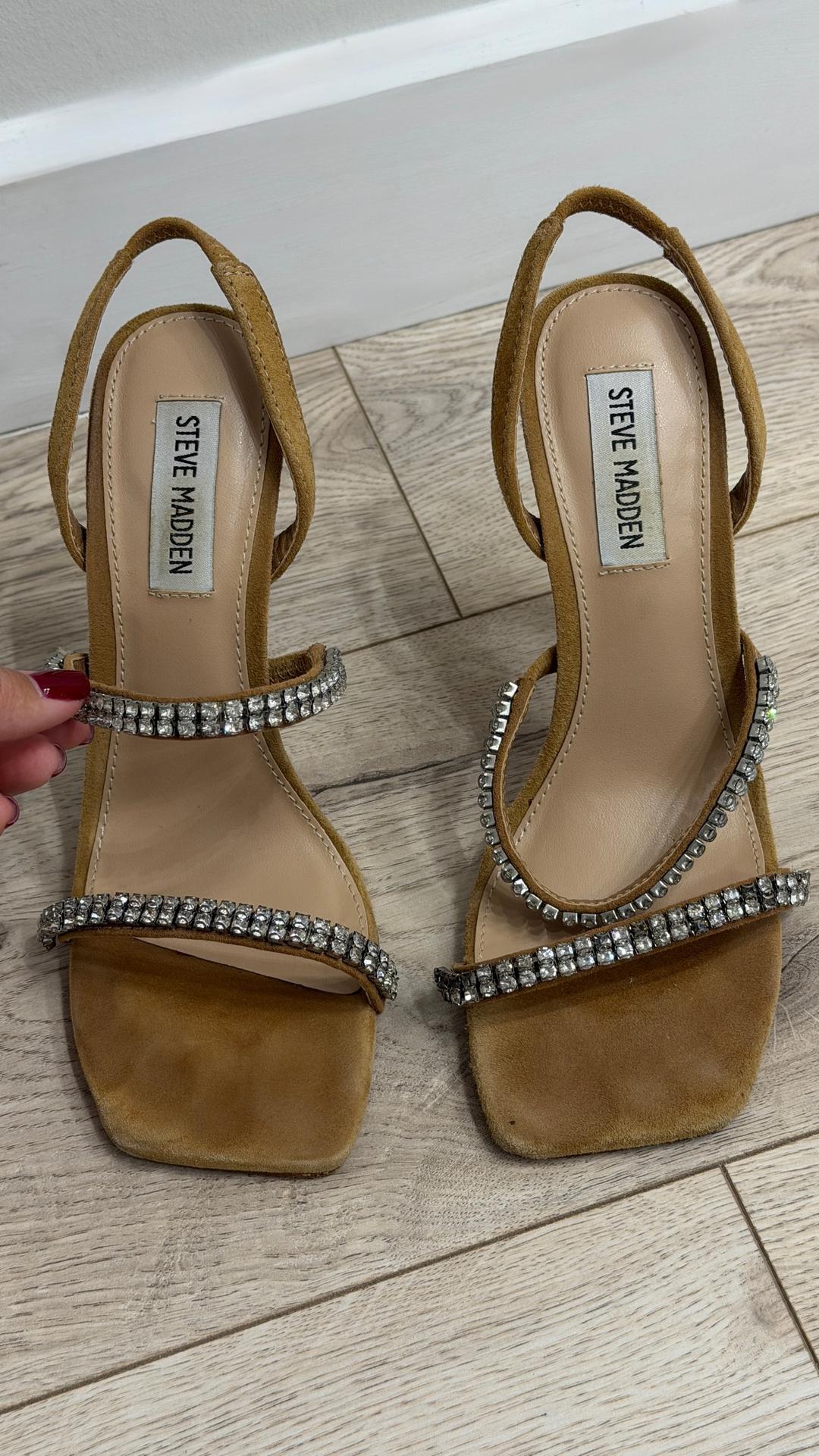 Steve Madden босоножки Steve Madden на каблуке со стразами 37 размером — фото 2
