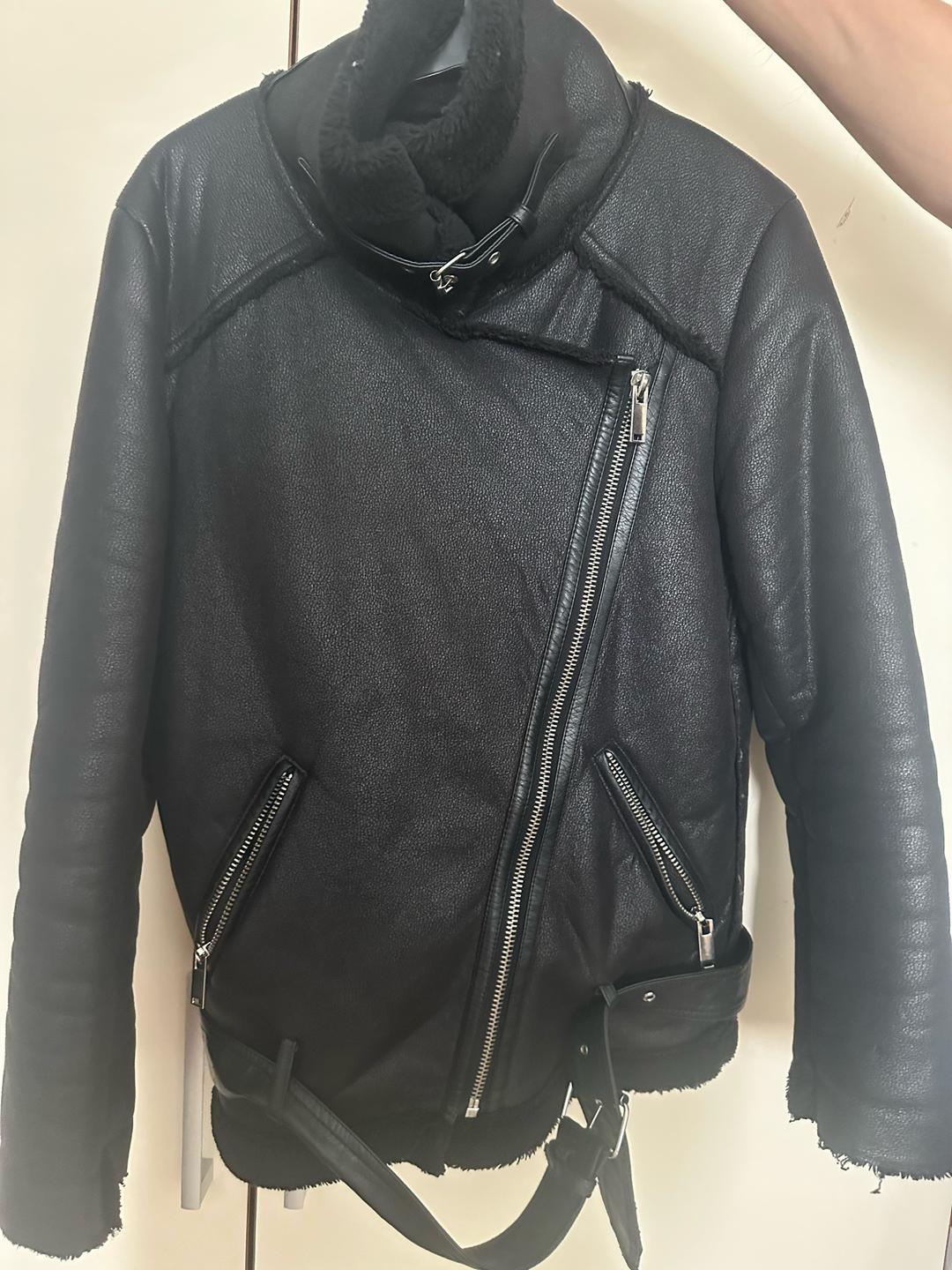 Zara Дубленка-косуха  Zara Woman из искусственного меха черная — фото 2
