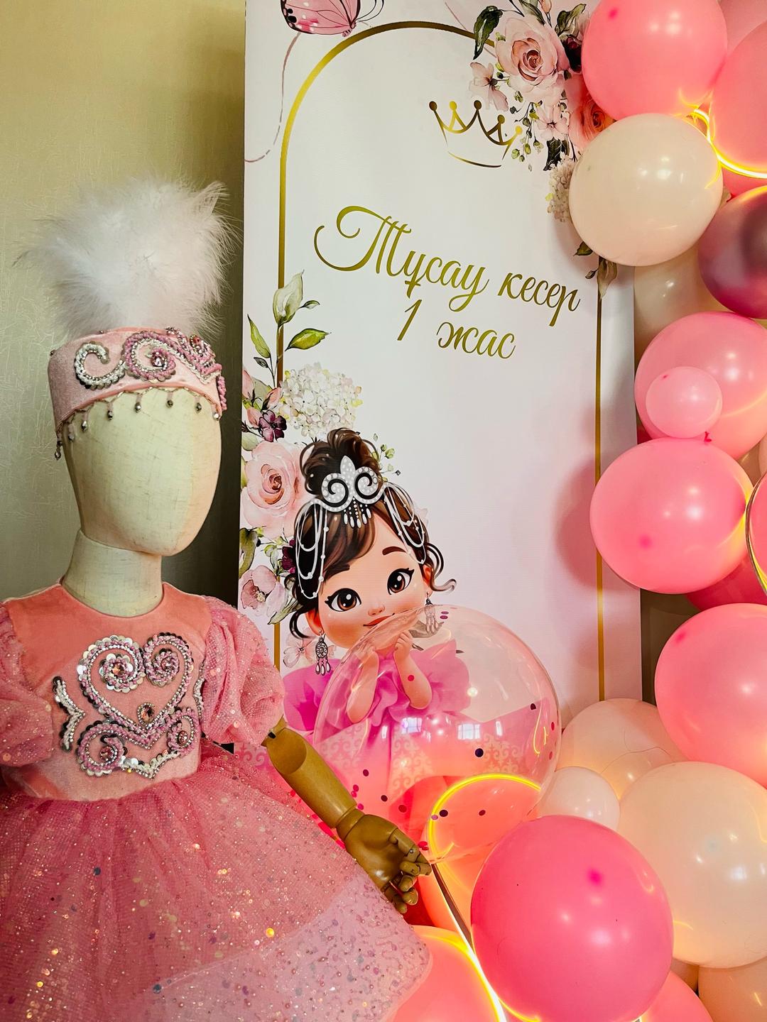 Handmade (ручная работа) Детское национальное праздничное платье с головным убором — фото 2