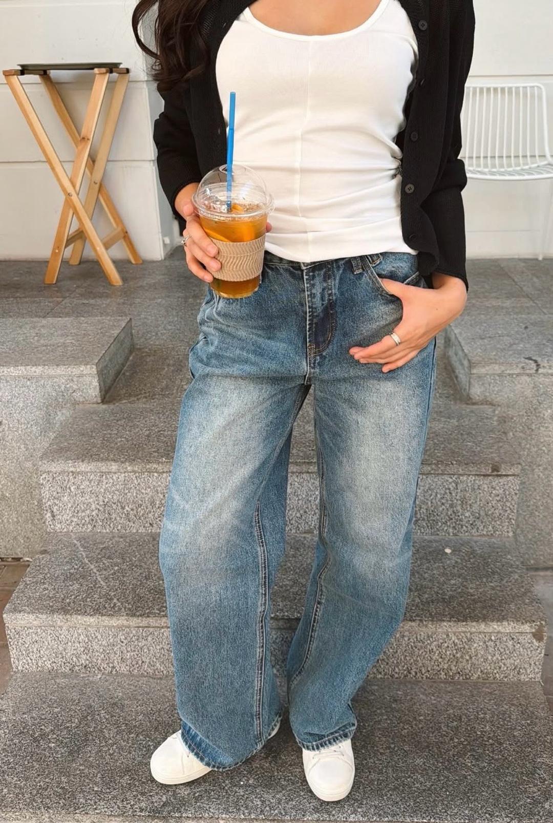 Denim Couture Джинсы широкие винтажные голубые женские джинсы — фото 2