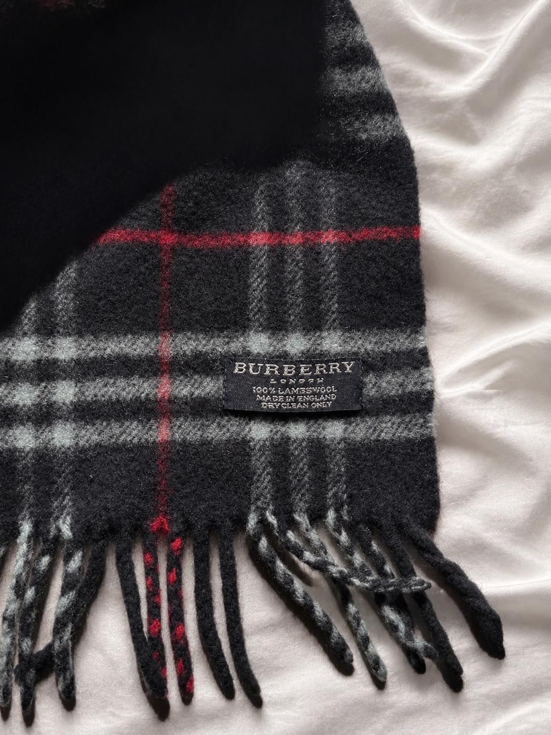 Burberry Винтажный шарф Burberry темно-синий — фото 2