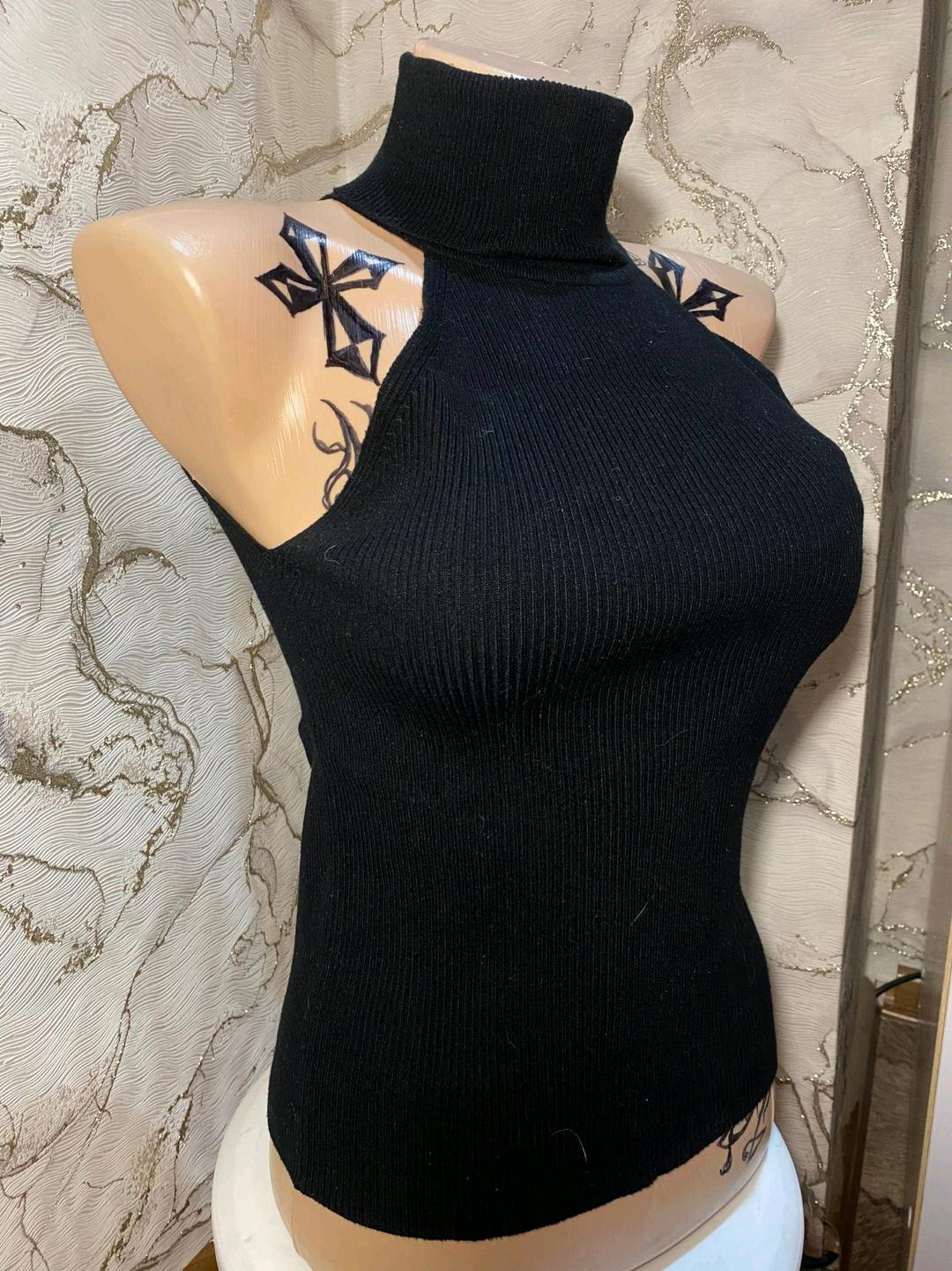 Zara Черная водолка без рукавов — фото 2