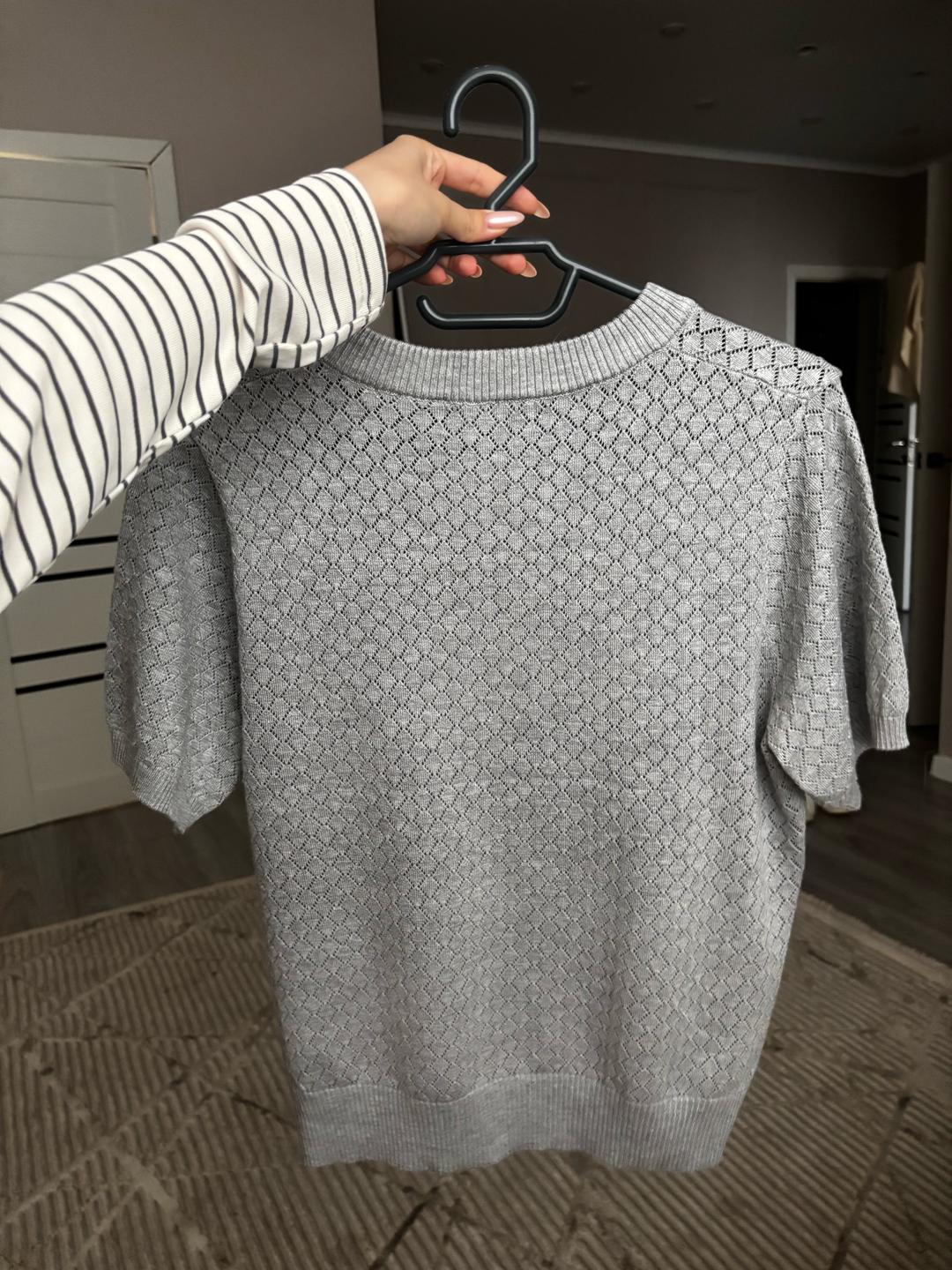 Zara Ажурная трикотажная футболка — фото 2