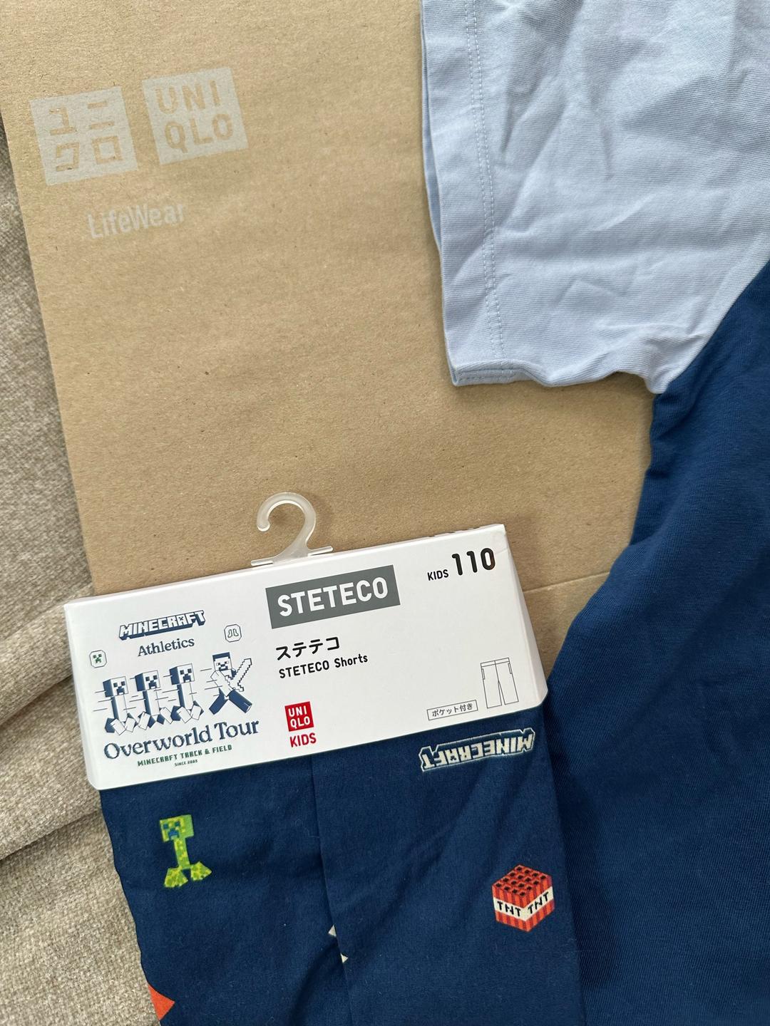 Uniqlo Двойка UNIQLO Minecraft футболка+шорты — фото 2
