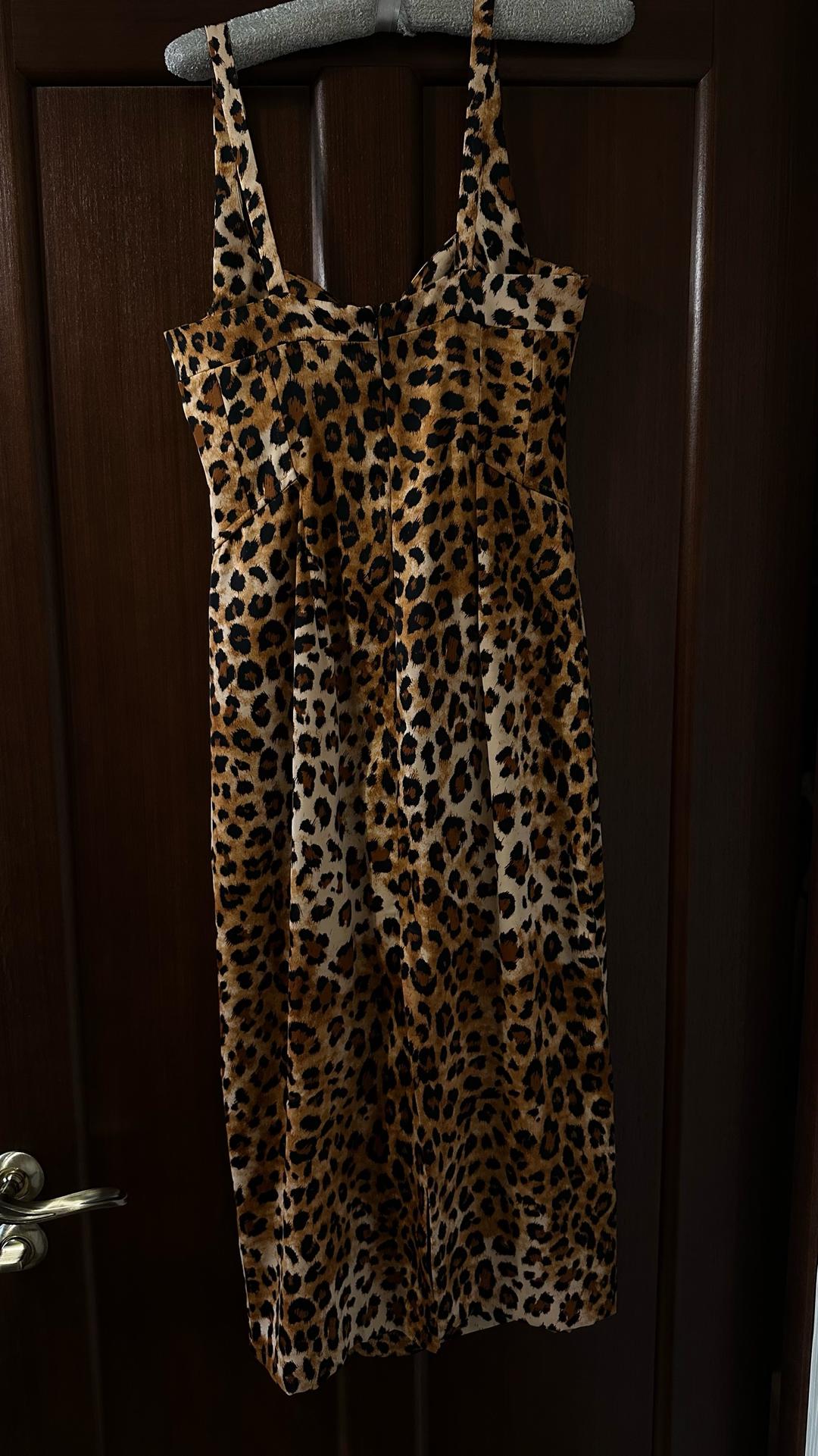 Zara Платье Zara леопардовое миди на бретелях — фото 2