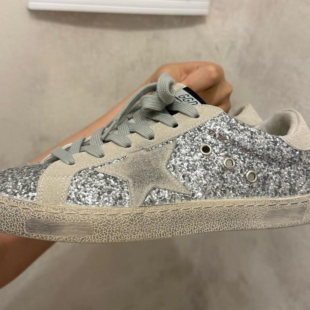 Golden Goose Кеды Golden Goose Deluxe Brand Серебристые — фото 2