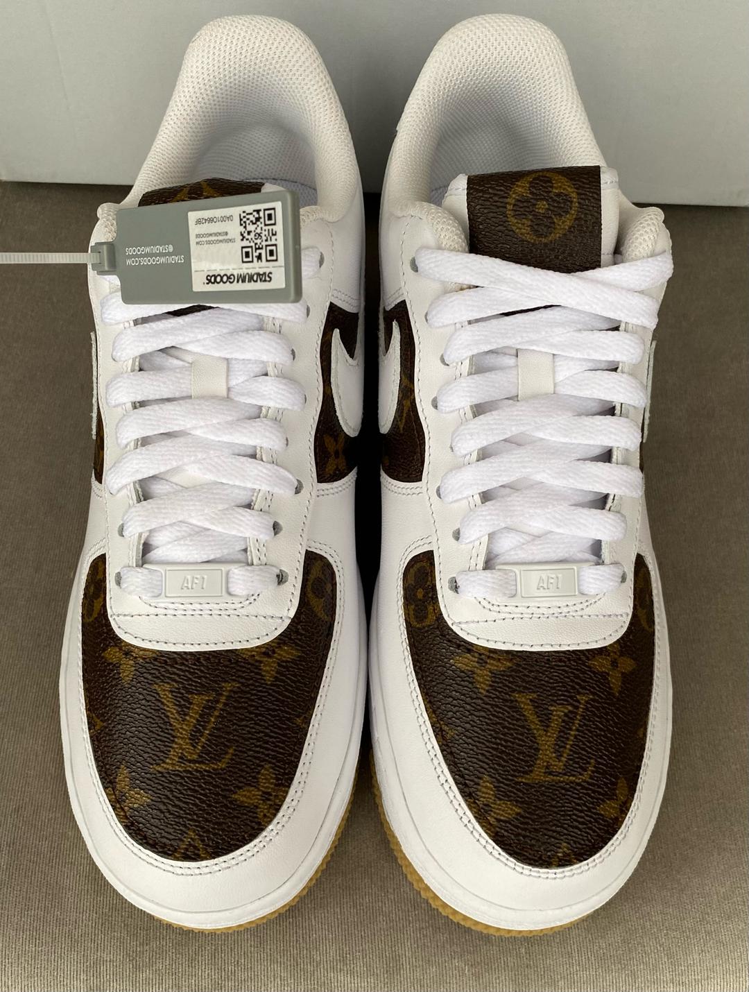 Nike Мужские кроссовки кастомные LV x Nike Air Force 1 Low 07 White Gum US 8.5 EUR 42 — фото 2