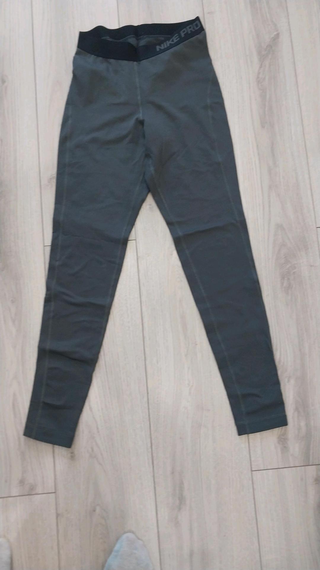 Nike оригинальные спортивные тайтсы (леггинсы) Nike Pro серого цвета — фото 2