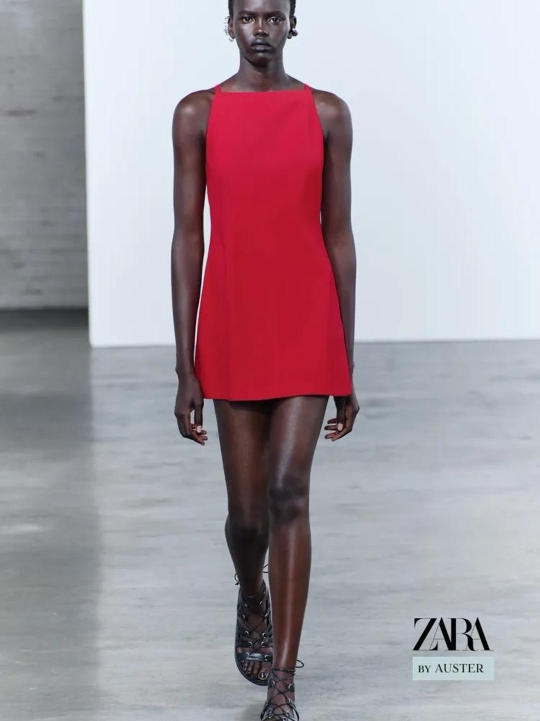 Zara Платье ZARA летнее без рукавов красное — фото 2