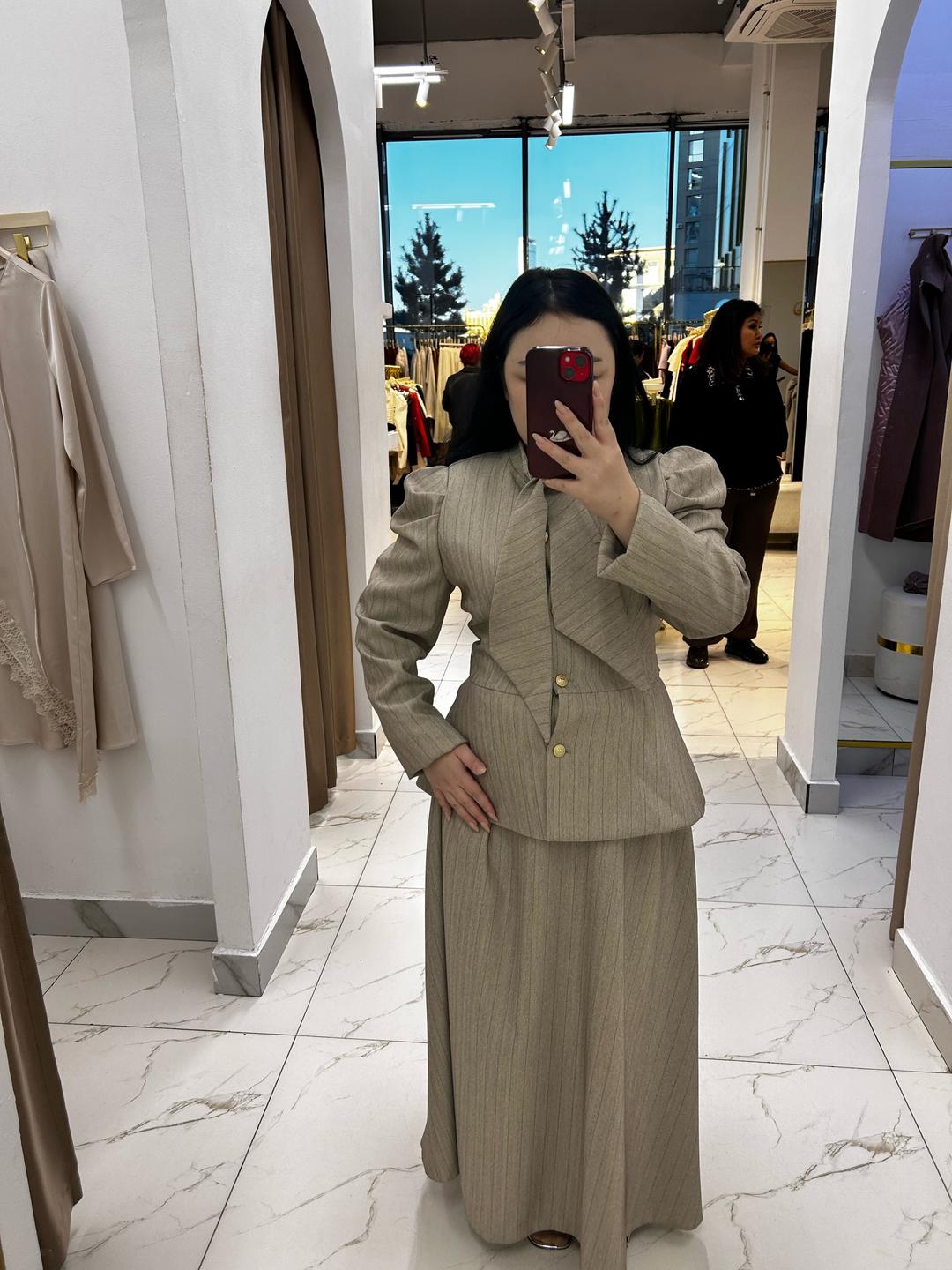Zara Костюм двойка с жакетом и длинной юбкой — фото 2