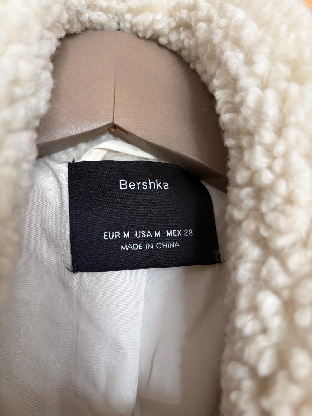 Bershka Пальто Bershka шерпа белое — фото 2