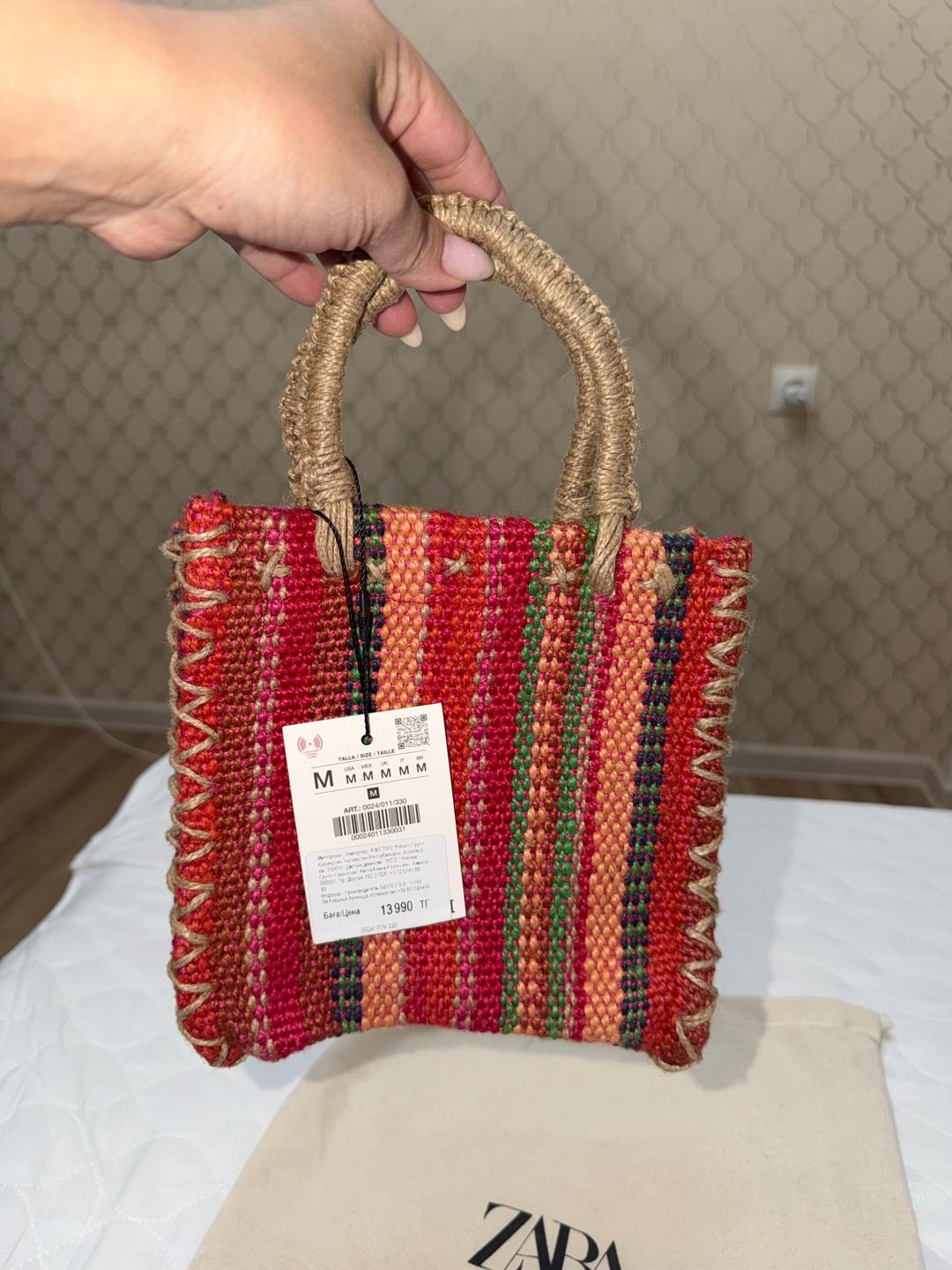 Zara ZARA мини-сумка из джута — фото 2