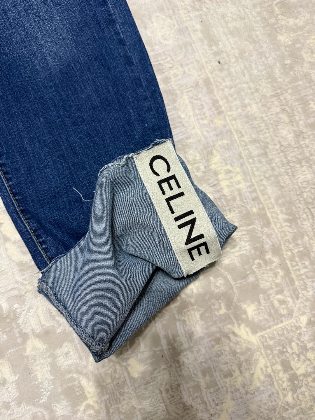 Celine Джинсы CELINE с подворотами и высокой талией — фото 2