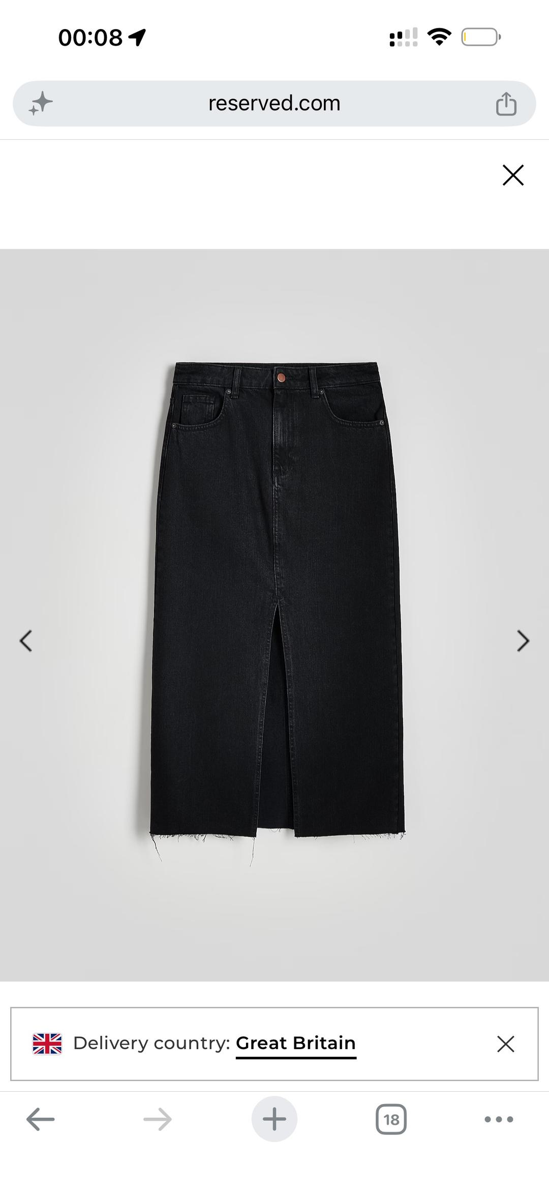 Reserved Reserved джинсовая юбка миди с разрезом — фото 2
