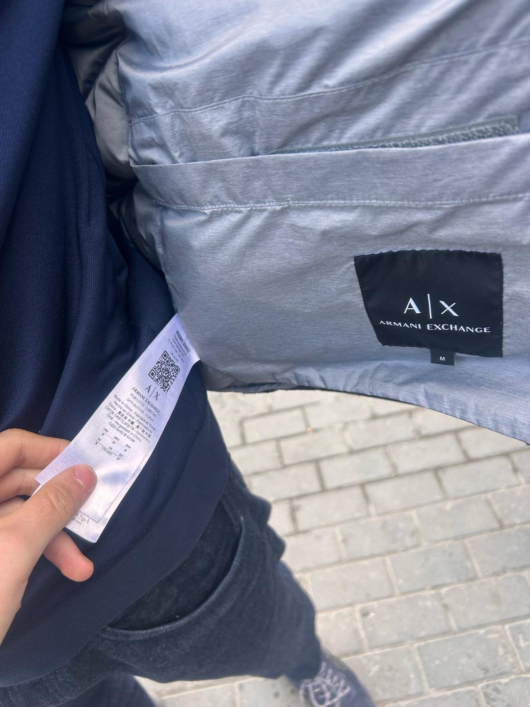 Armani Exchange Пуховик Armani Exchange мужской синий — фото 2