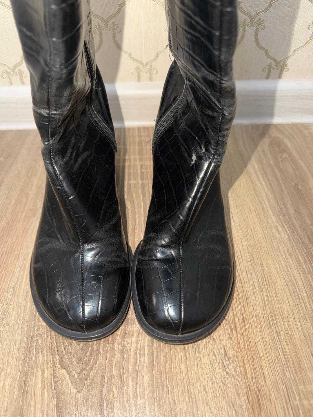 Zara Сапоги с тиснением под крокодила — фото 2
