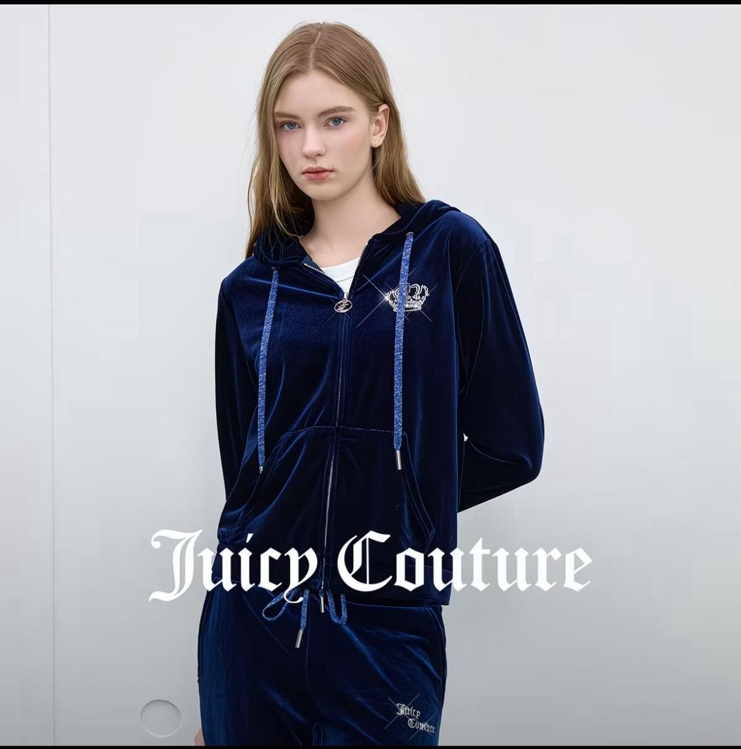 Juicy Couture Худи Juicy Couture на молнии из велюра — фото 2
