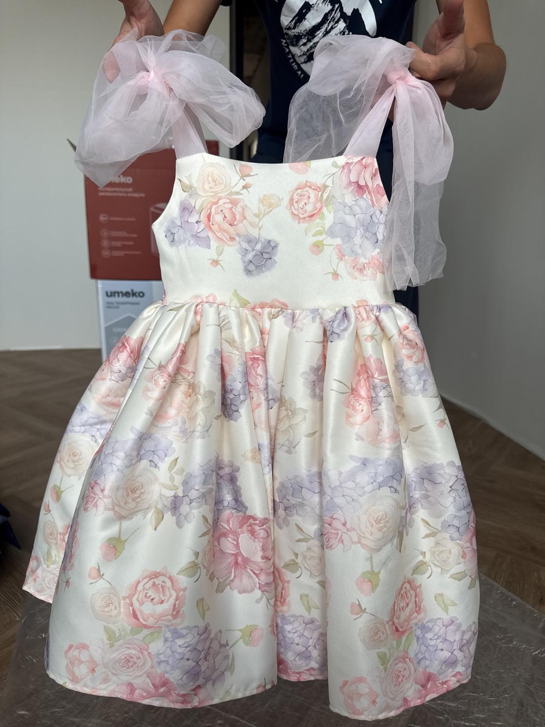 Mildy dress Детское нарядное платье с цветочным принтом — фото 2