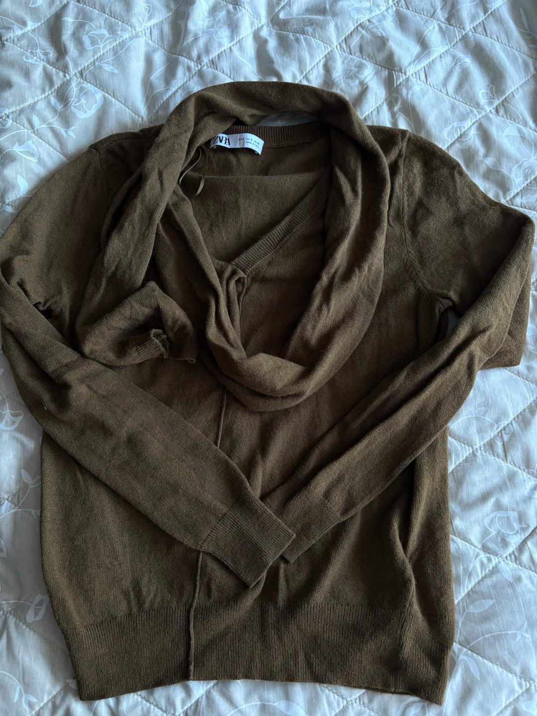 Zara Однотонный свитер с шарфом Zara — фото 2