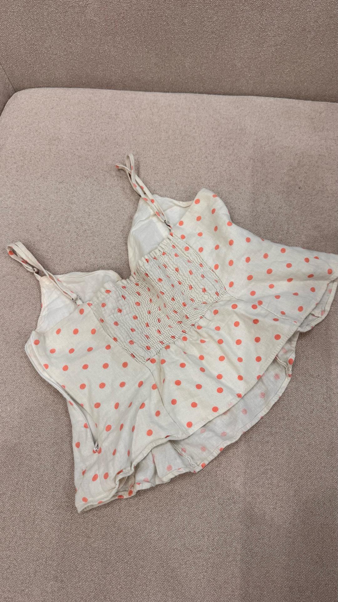 Zara Топ ZARA с баской в горошек — фото 2