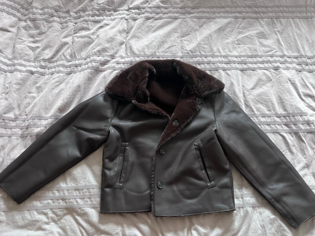 Zara Двусторонняя дубленка zara — фото 2