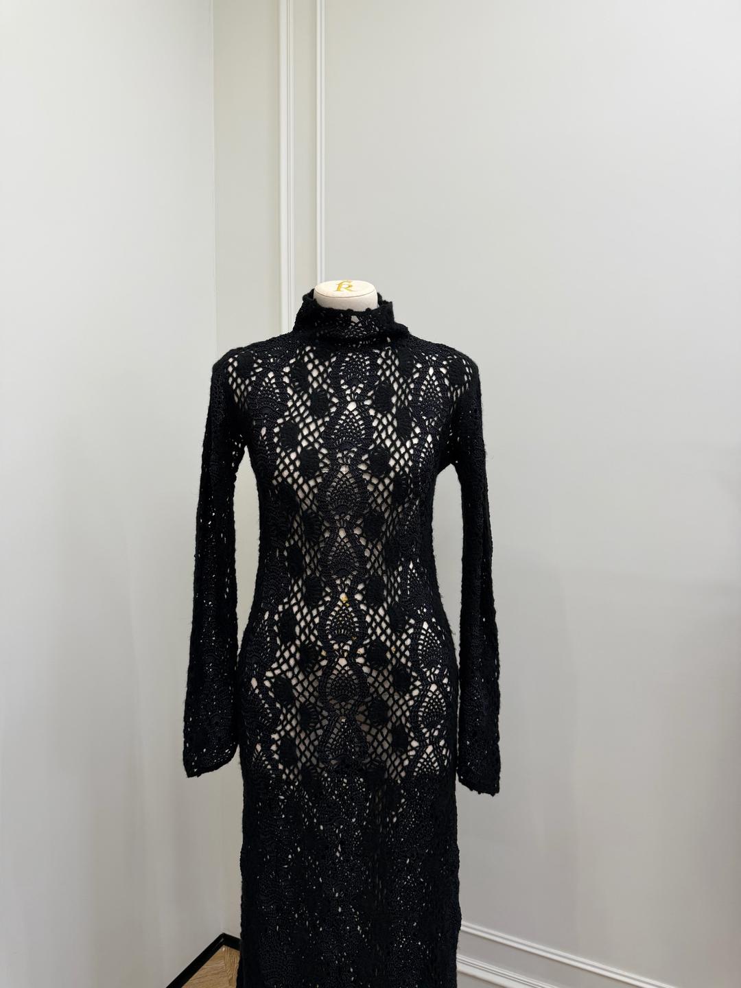 Zara Эксклюзивный выпуск Zara. Вязаное черное платье макси — фото 2