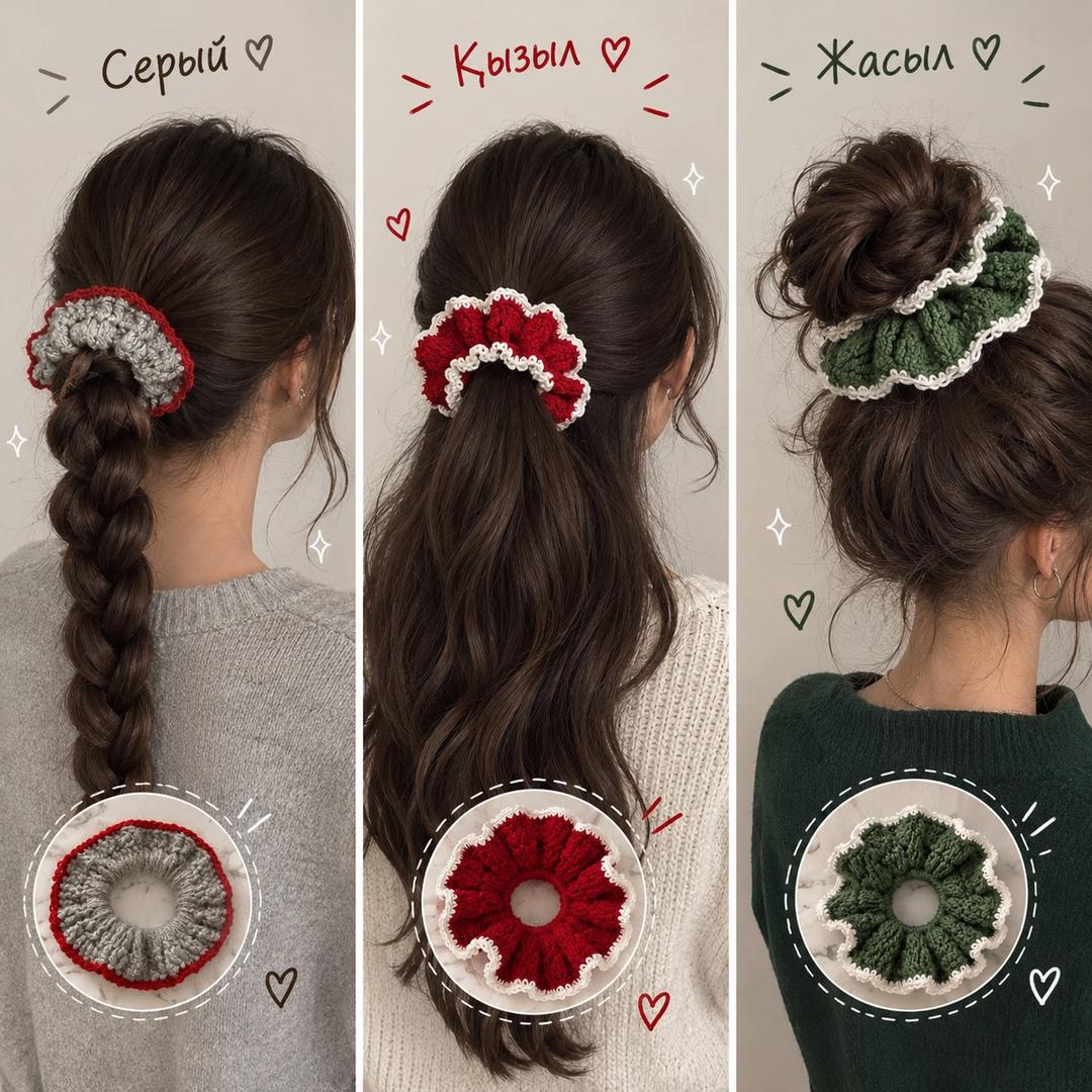 Handmade (ручная работа) Вязаные резинки для волос — фото 2
