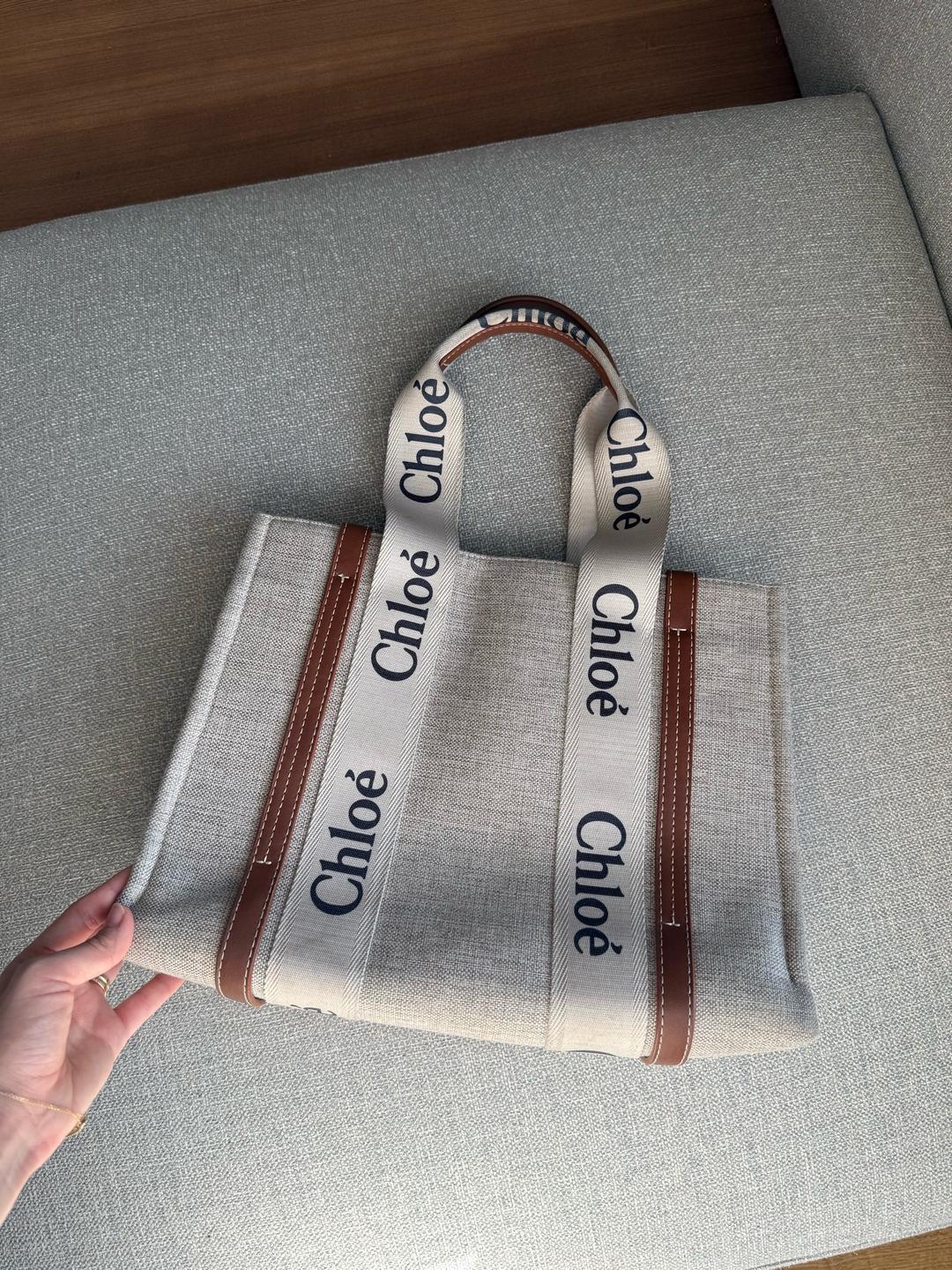 Chloé Сумка Chloé Woody Tote, размер Medium — фото 2