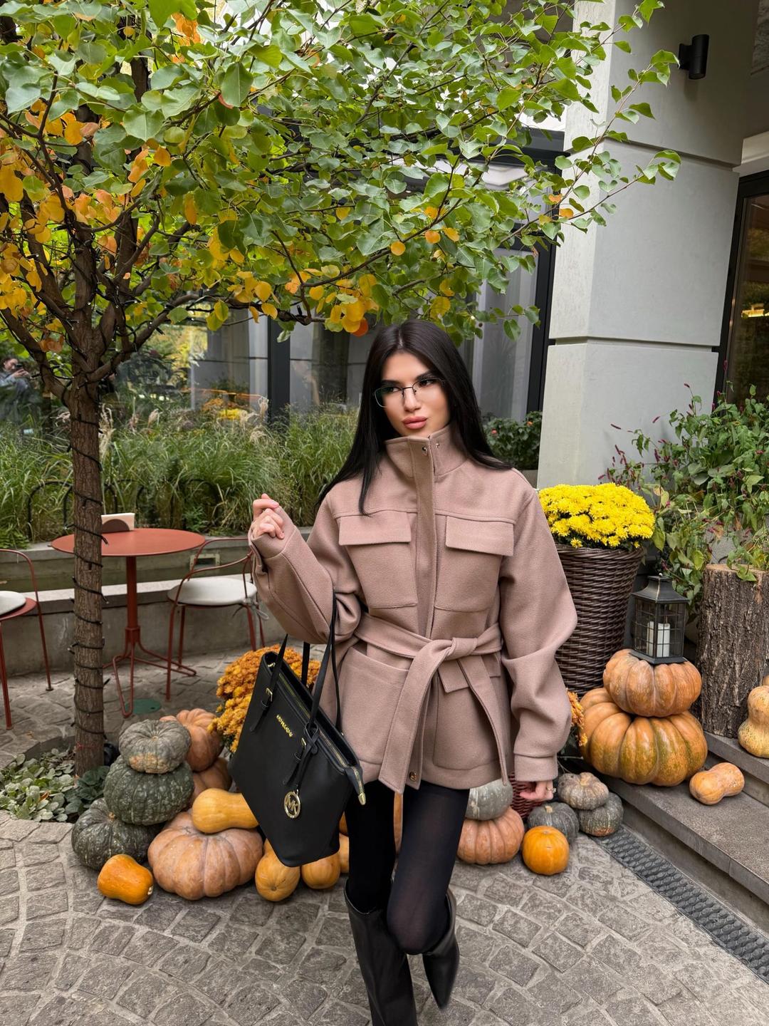 пальто с поясом — фото 2