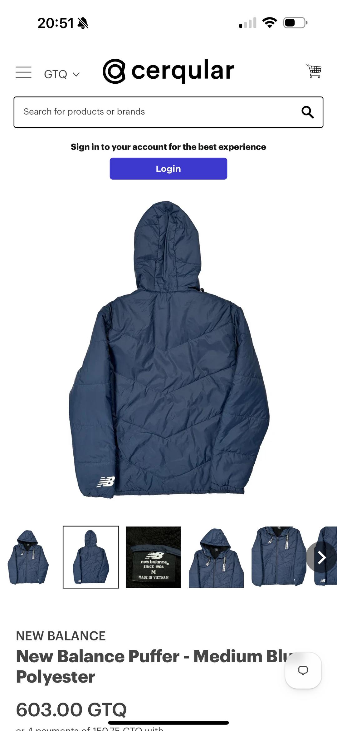 New Balance Куртка пуффер New Balance архивная | размер М | цвет пушка Navy Blue — фото 2