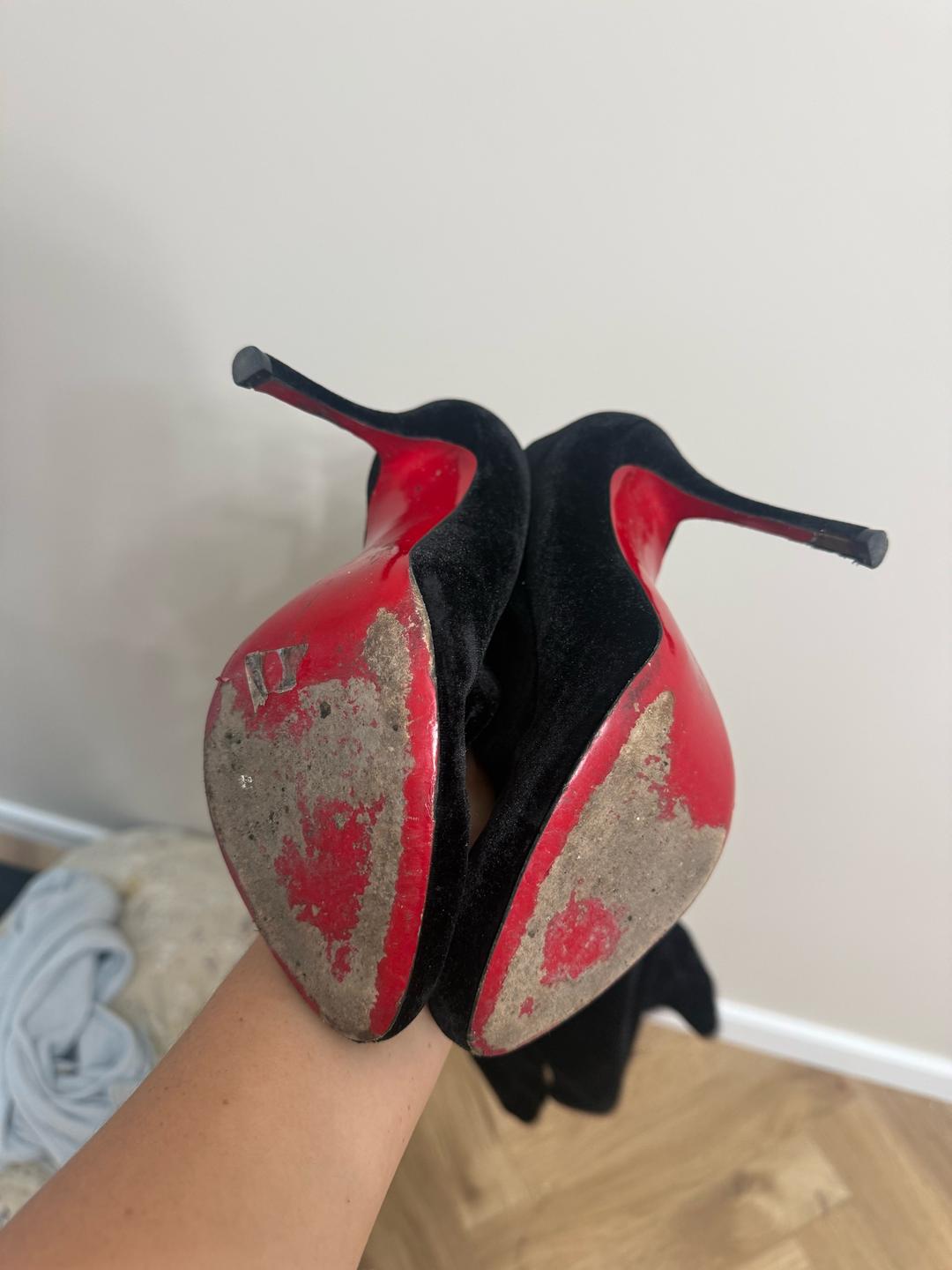 Christian Louboutin Christian Louboutin бархатные ботфорты — фото 2