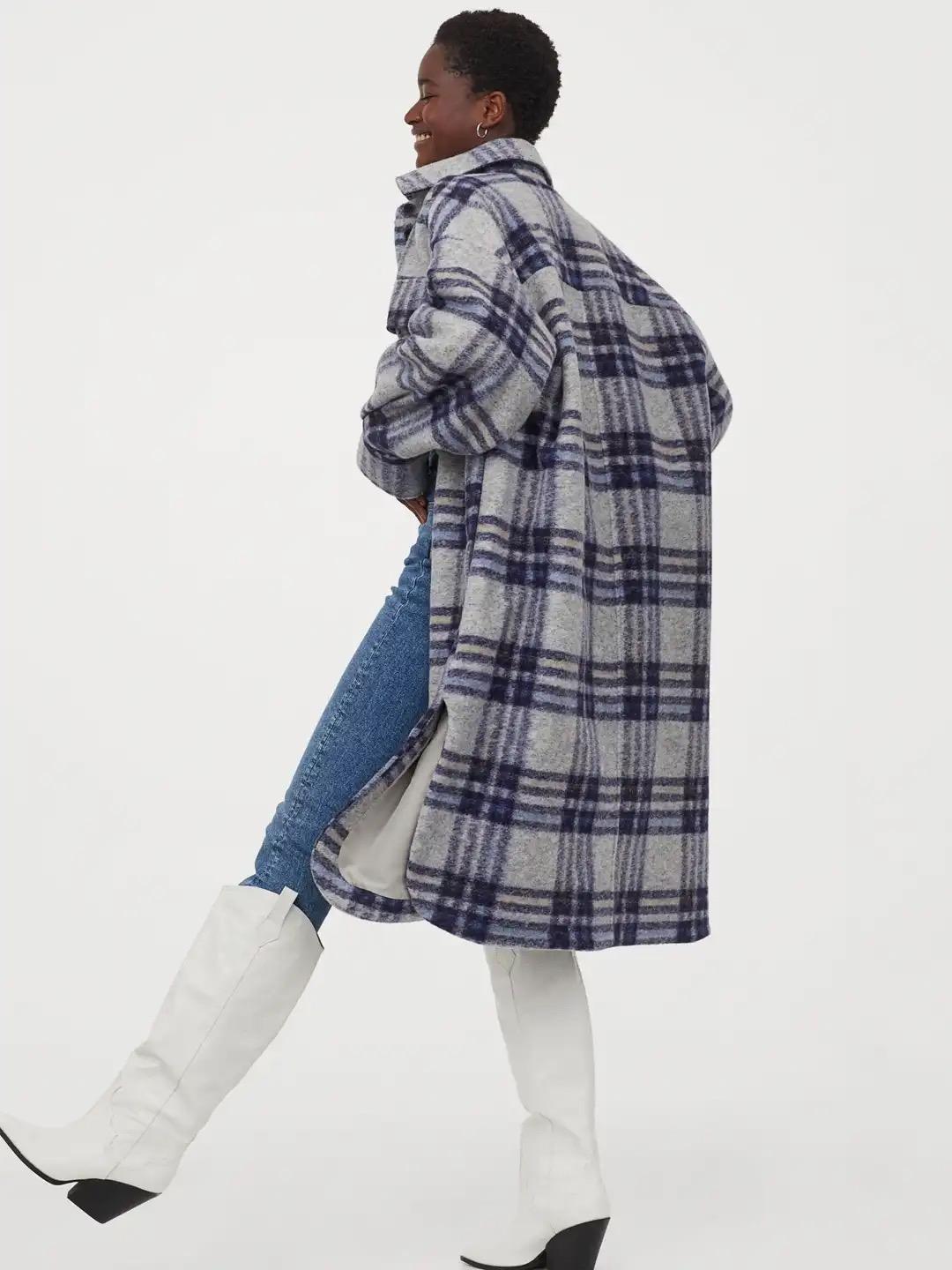 H&M Пальто-рубашка в клетку — фото 2