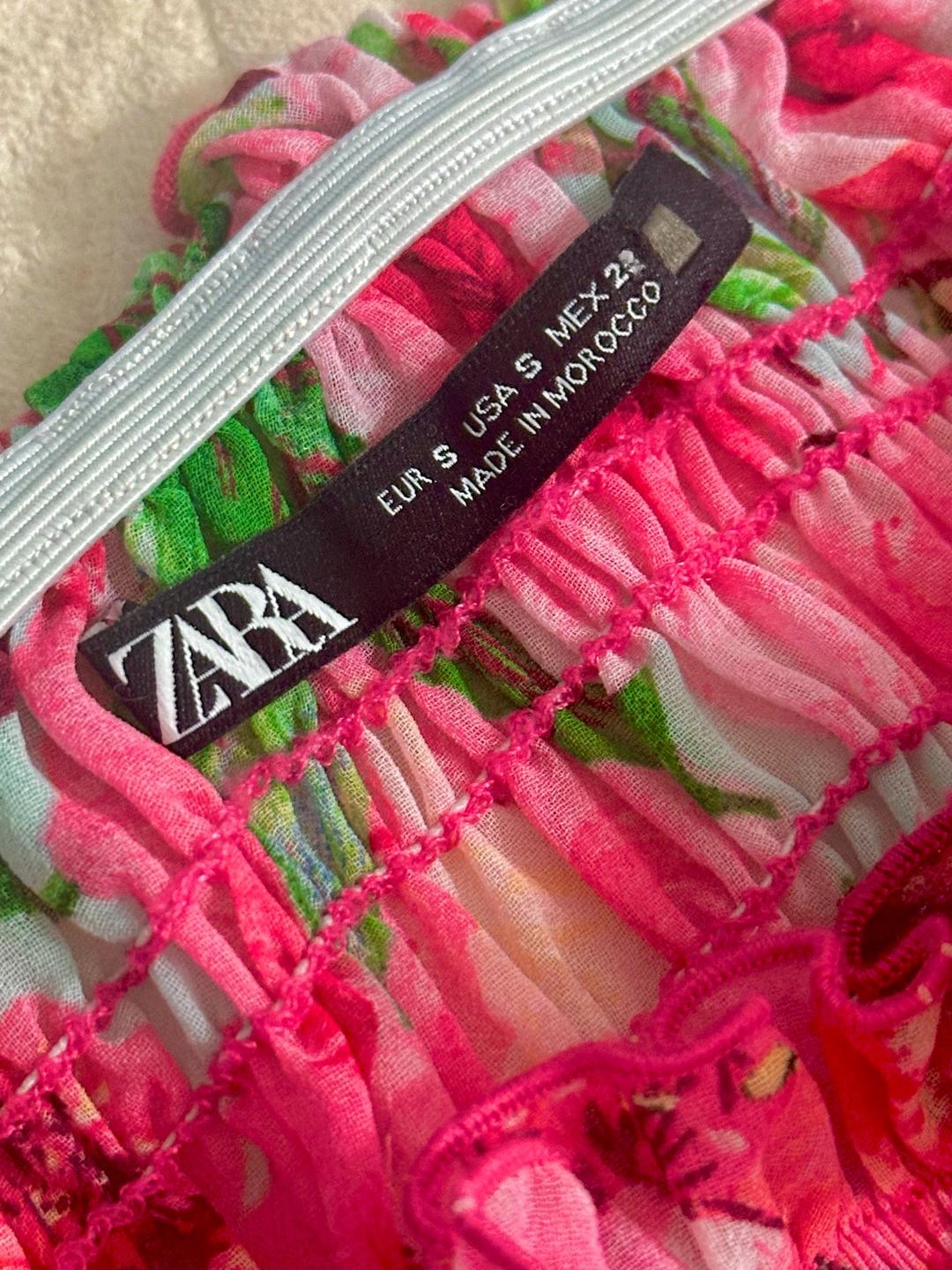 Zara Розовый топ с цветочным принтом — фото 2