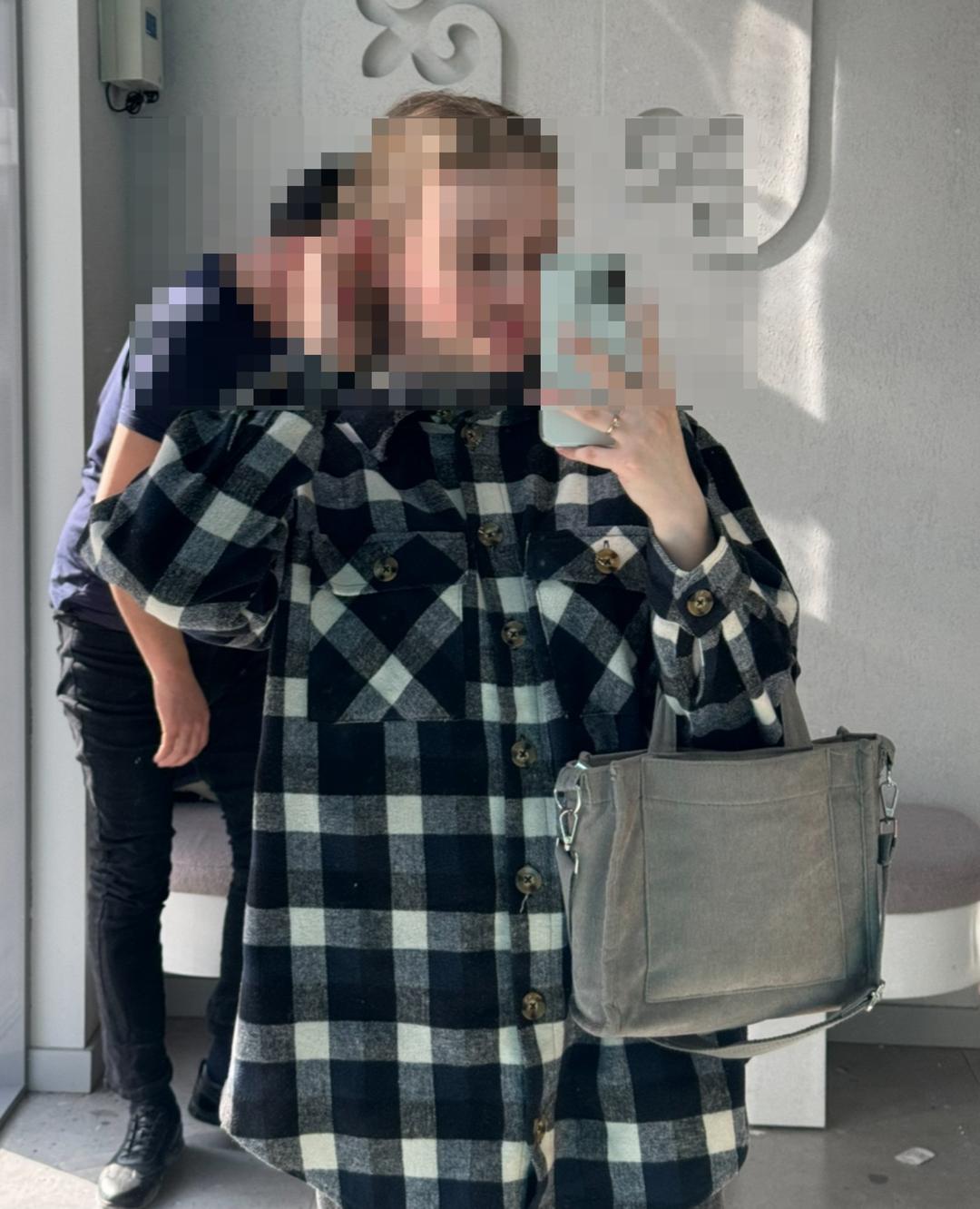 Вельветовая сумка-шопер на молнии — фото 2