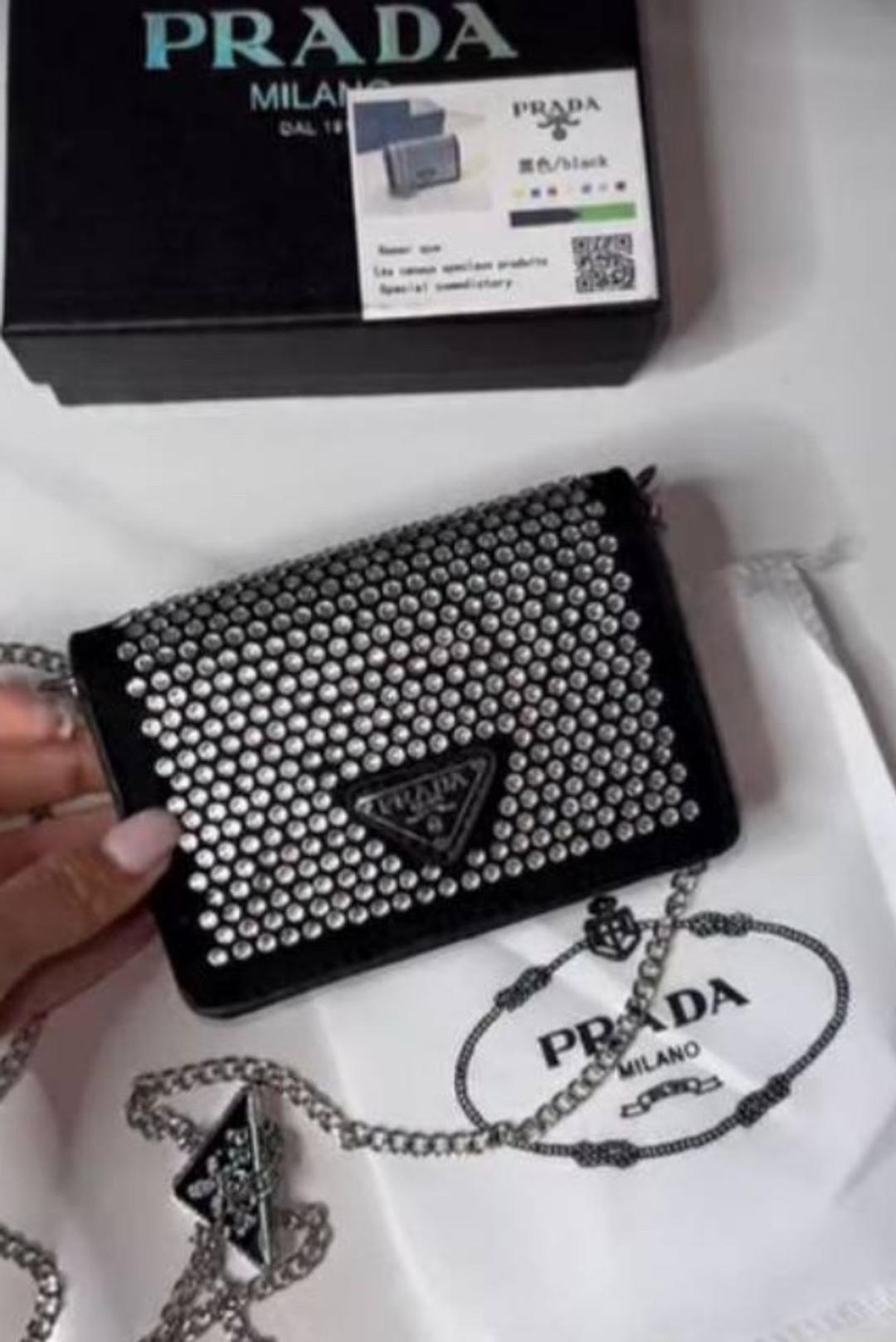 Prada Prada клатч со стразами — фото 2