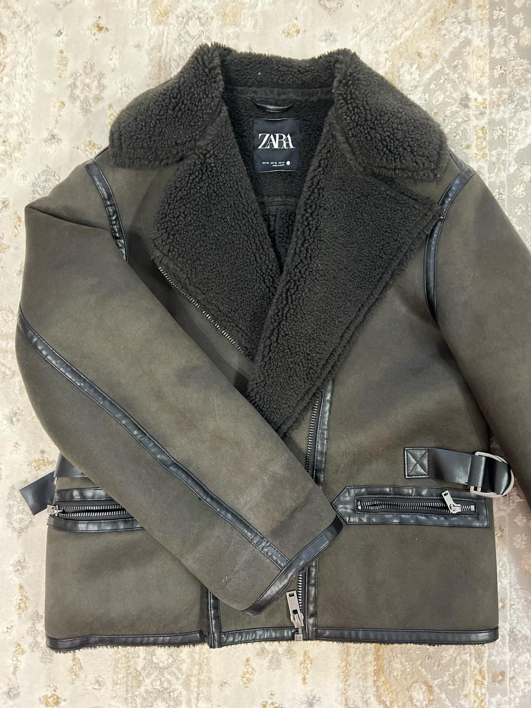 Zara Дублёнка ZARA с меховым воротником — фото 2