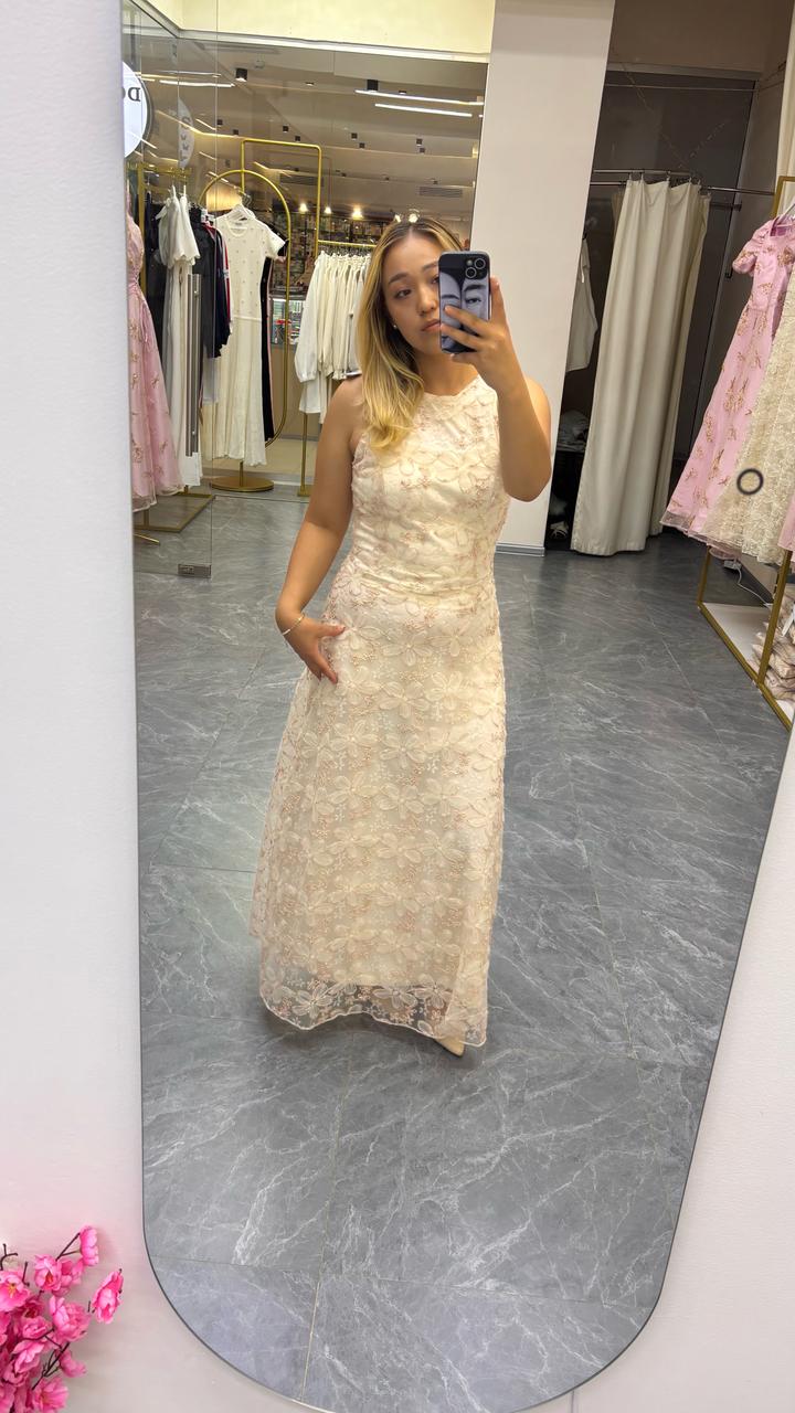 11MODA Вечернее платье в пол с цветочным кружевом